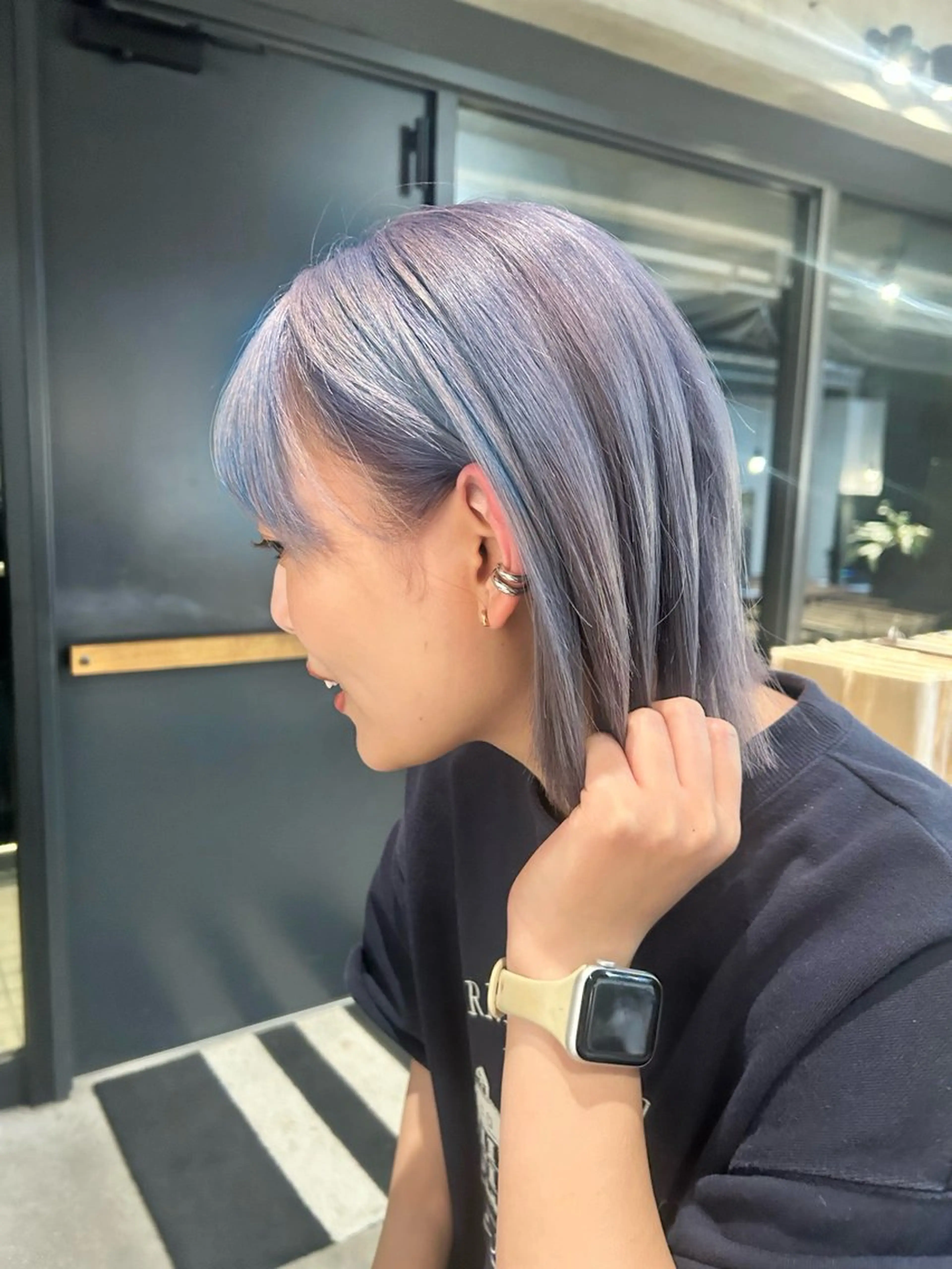 ミディアム カラー ヘアカラー 真鍋 哲大のヘアスタイル