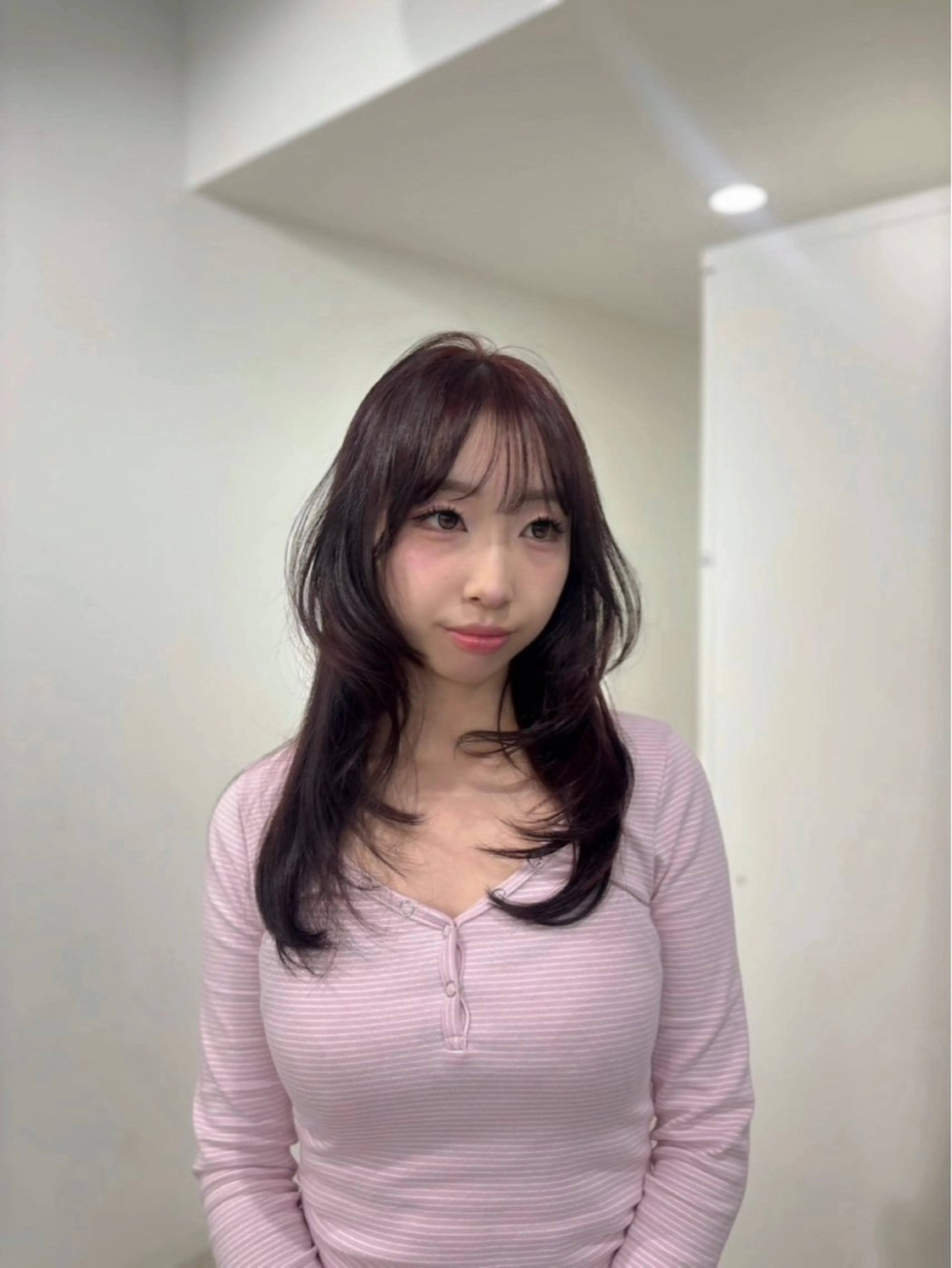 ミディアム カラー ヘアカラー トリートメント ヘッドスパ ヘアセット 表参道ハッシュカット レイヤー/リノンのヘアスタイル