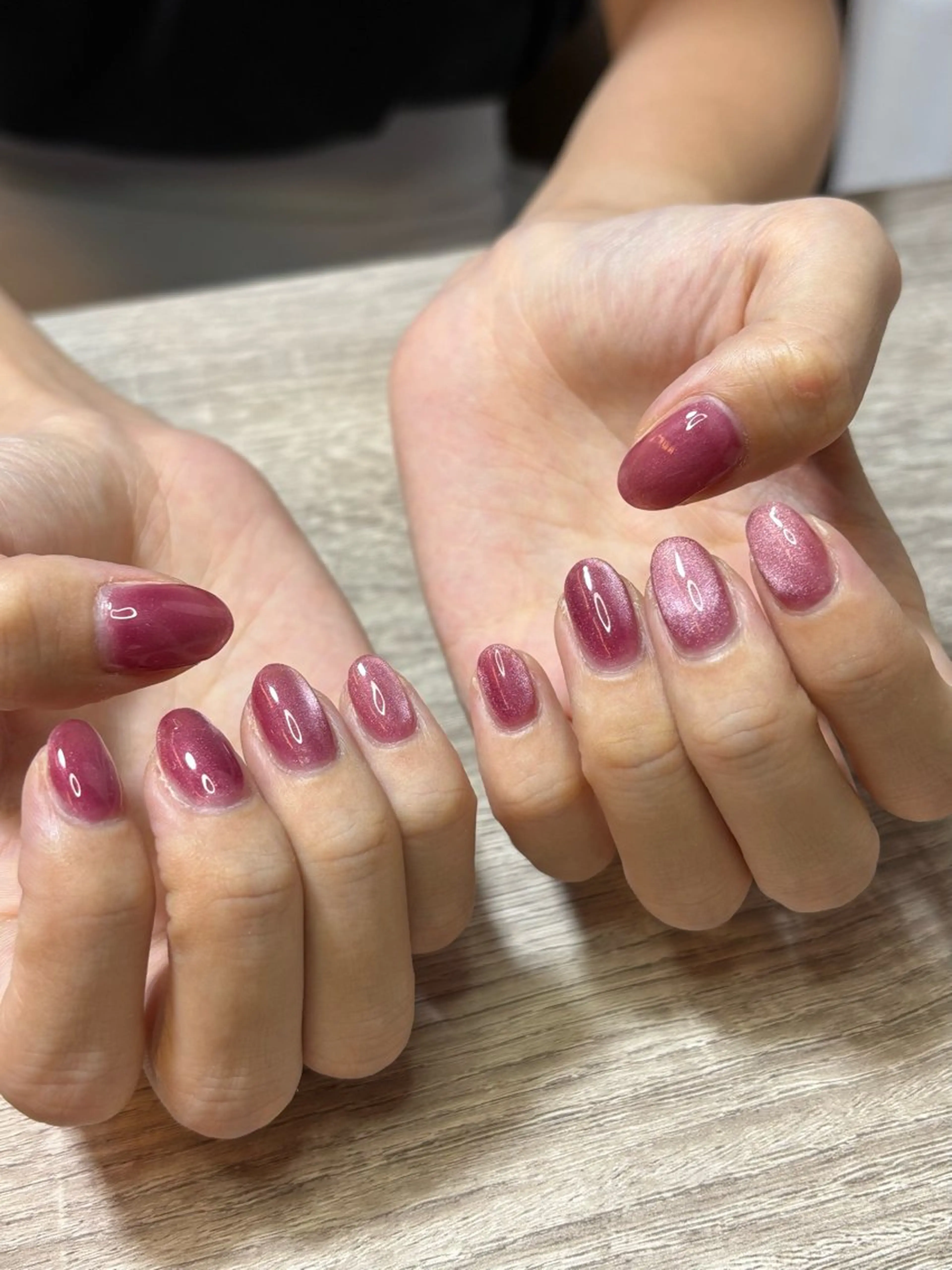 ネイル マグネットネイル ピンク ハンドネイル moeko nailのネイルデザイン