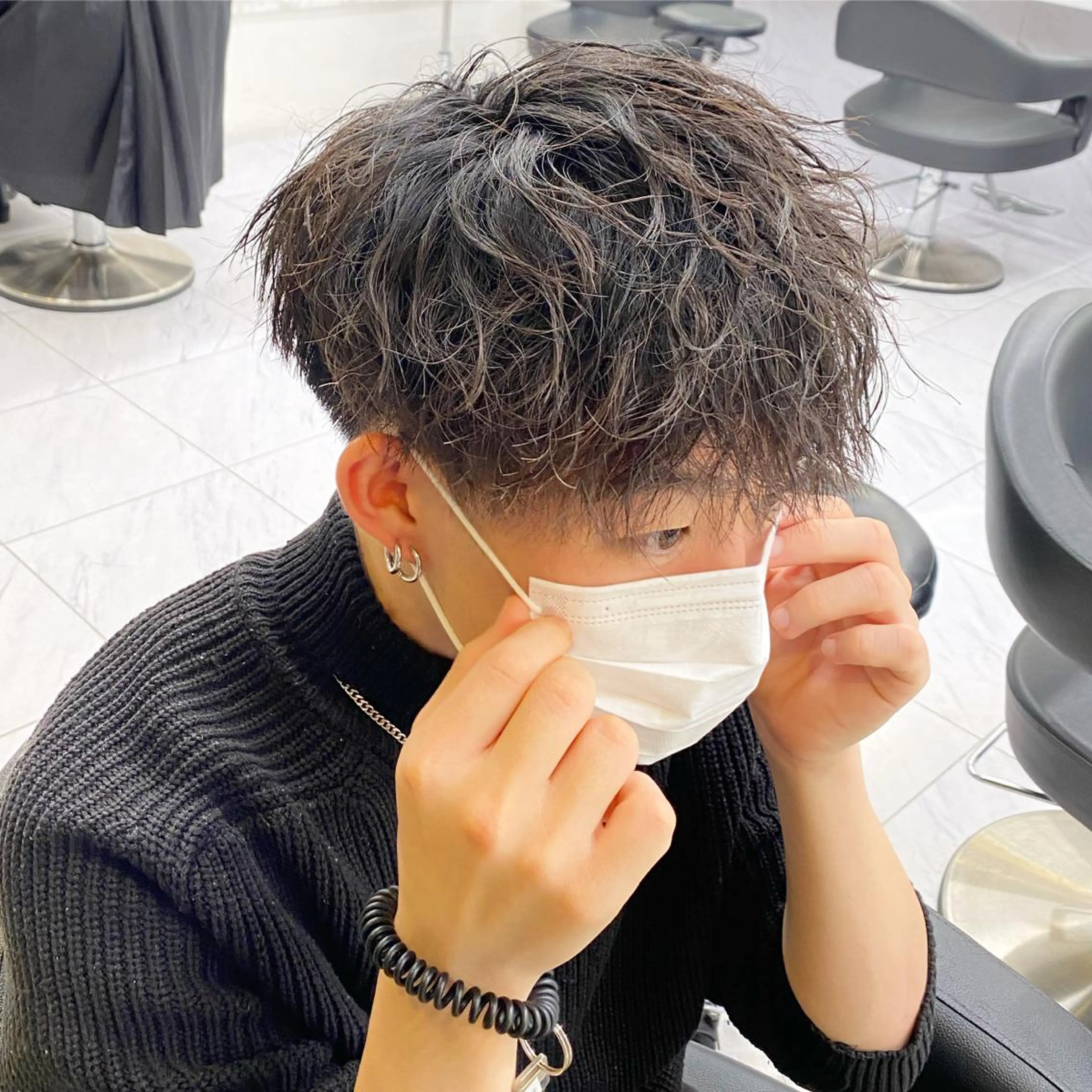 セミロング パーマ ヘアアレンジ メンズ ヘアカラー 【公式】 will横浜店のヘアスタイル