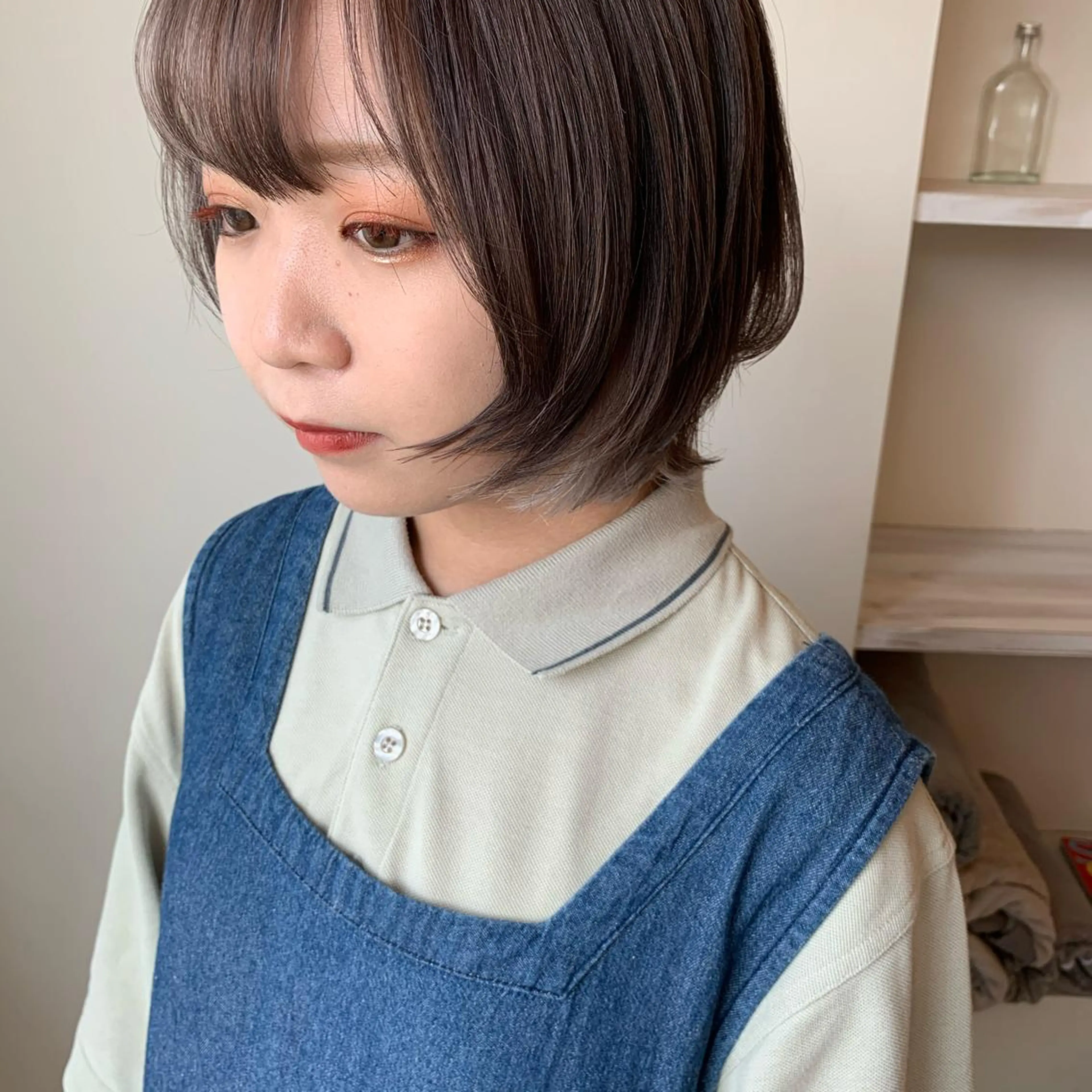 ショート カラー ウルフカット ヘアカラー ボブウルフ／ボブ Satsuki【名駅のヘアスタイル