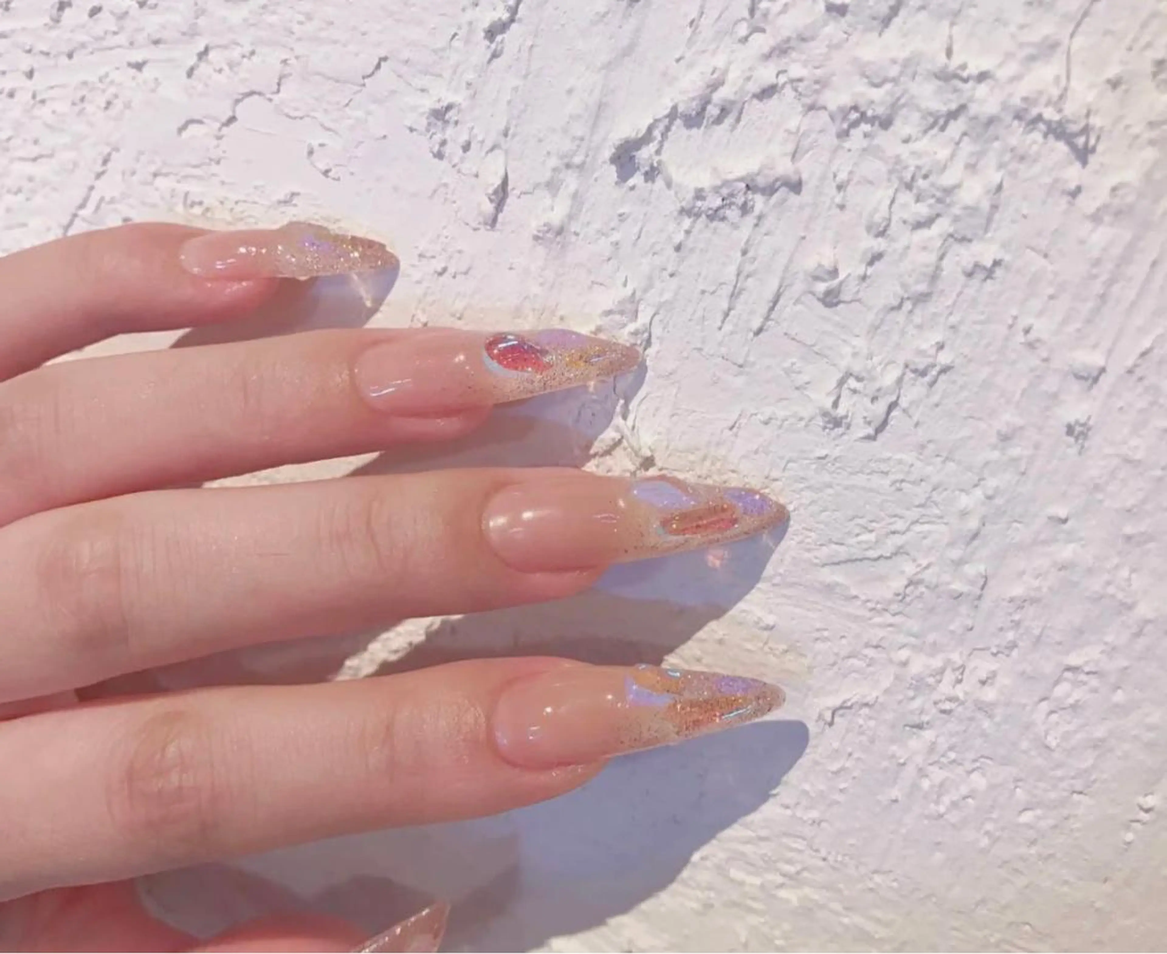 💟人気No. 1💟　💗チップ長さだし💗氷ネイル🧊の写真