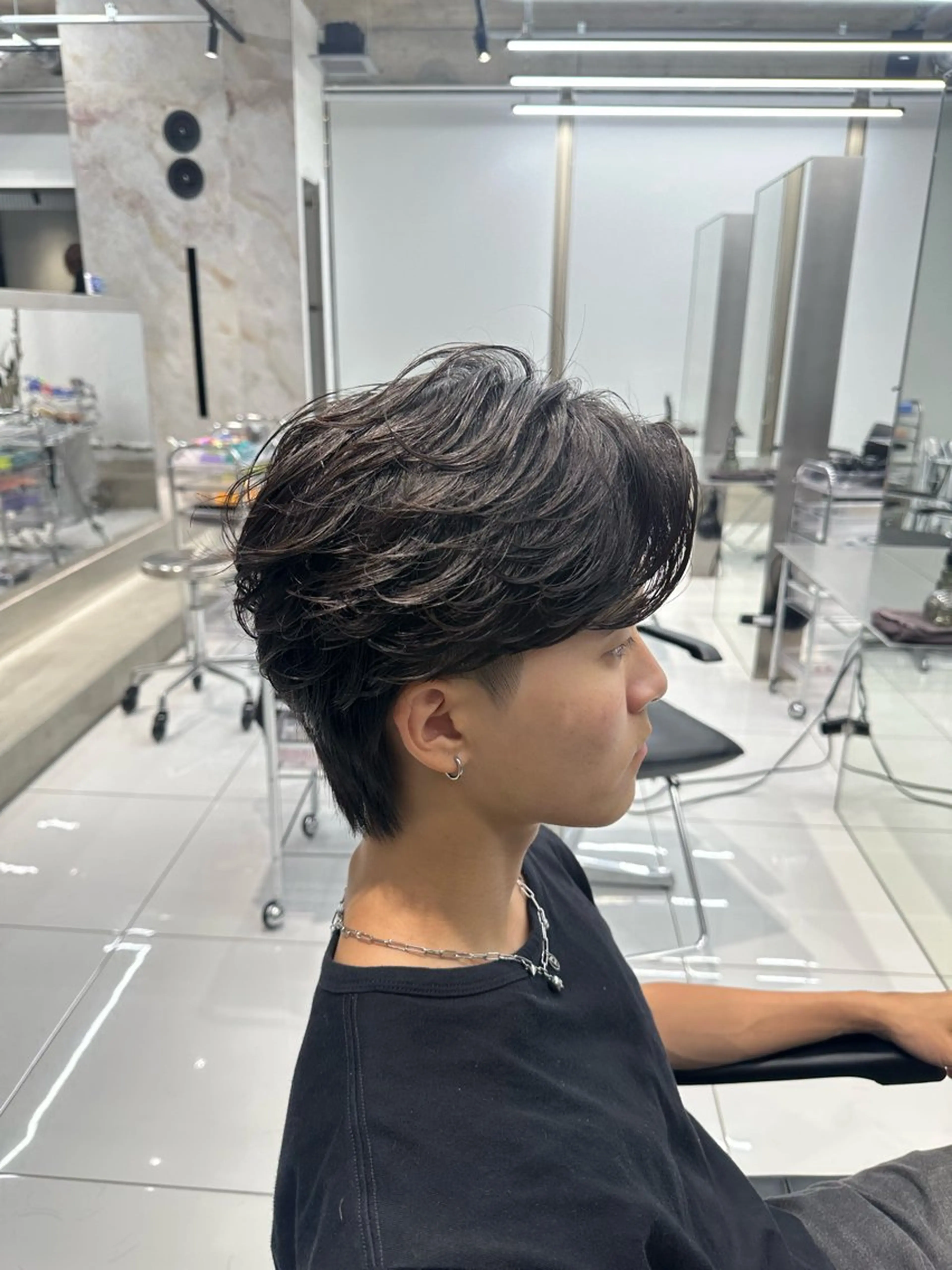 ショート パーマ メンズ フェザーパーマ メンズパーマ カット パーマ トリートメント fifth大分所属・fifth 安藤海哉のヘアスタイル