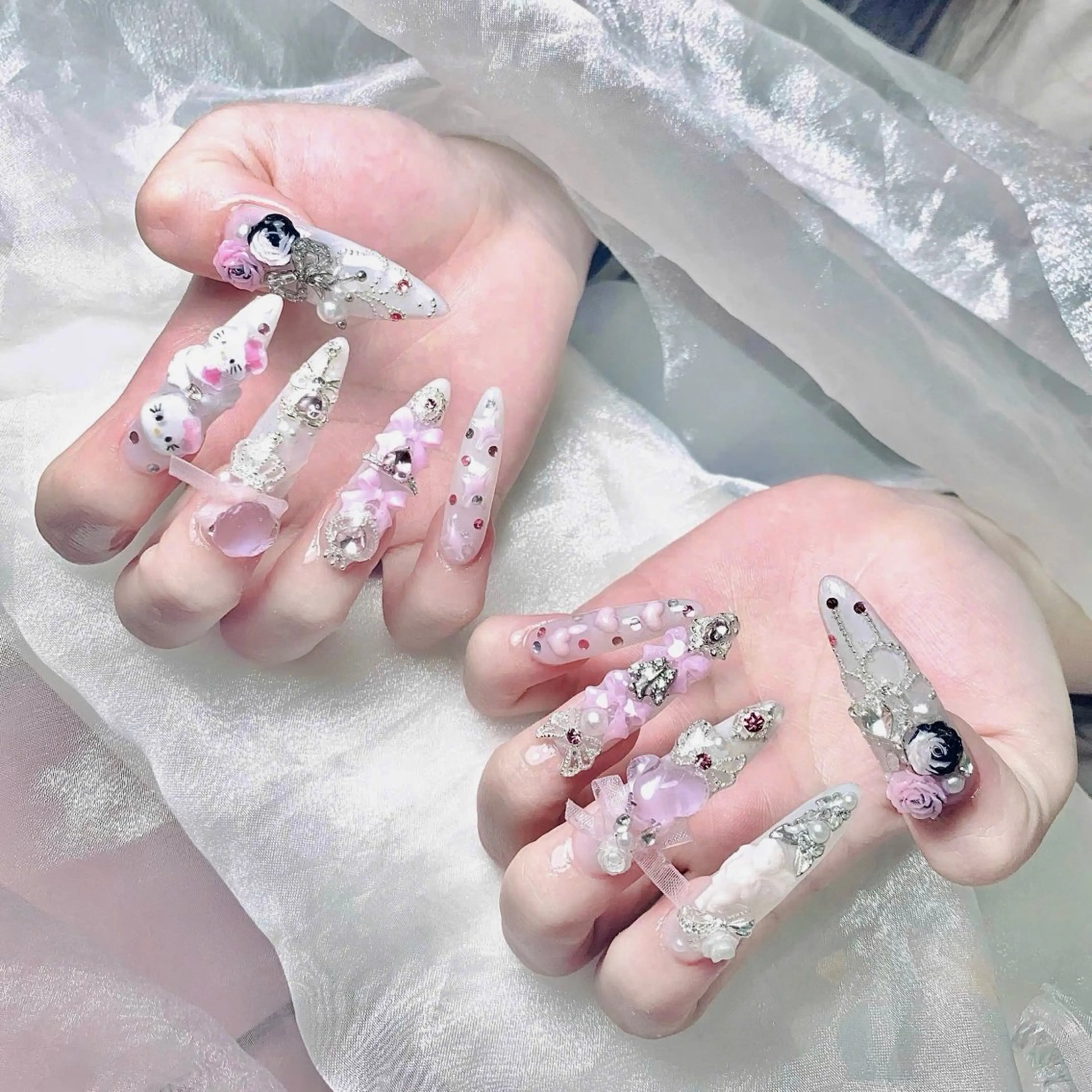 ❤️‍🔥チップ10本長さ出し　✨ゴージャスパーツ付け放題180分 ¥22900→¥15890の写真