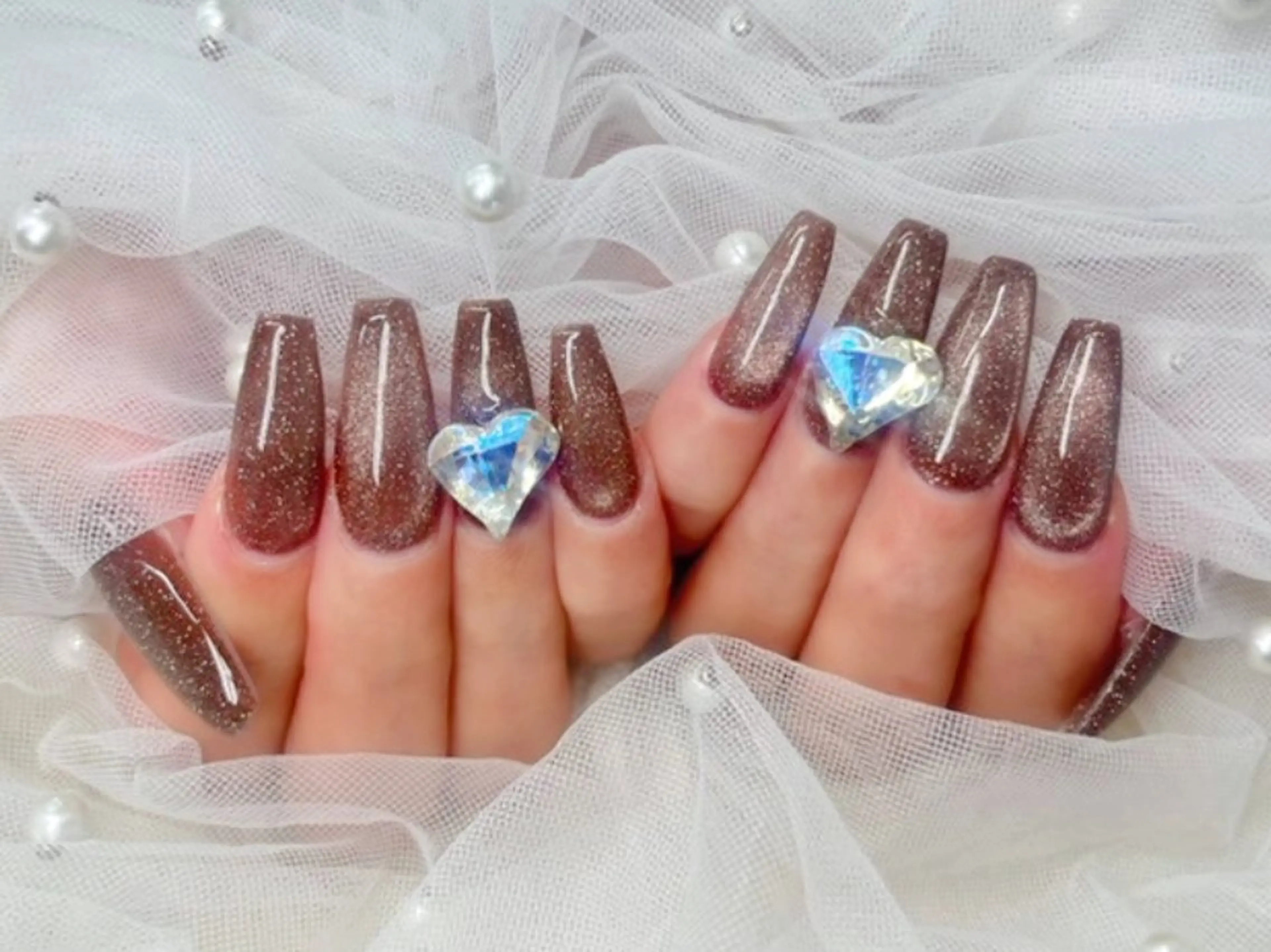 ネイル 長さ出し フラッシュネイル フレンチネイル ジェルネイル キラキラネイル Chouette Nailのネイルデザイン