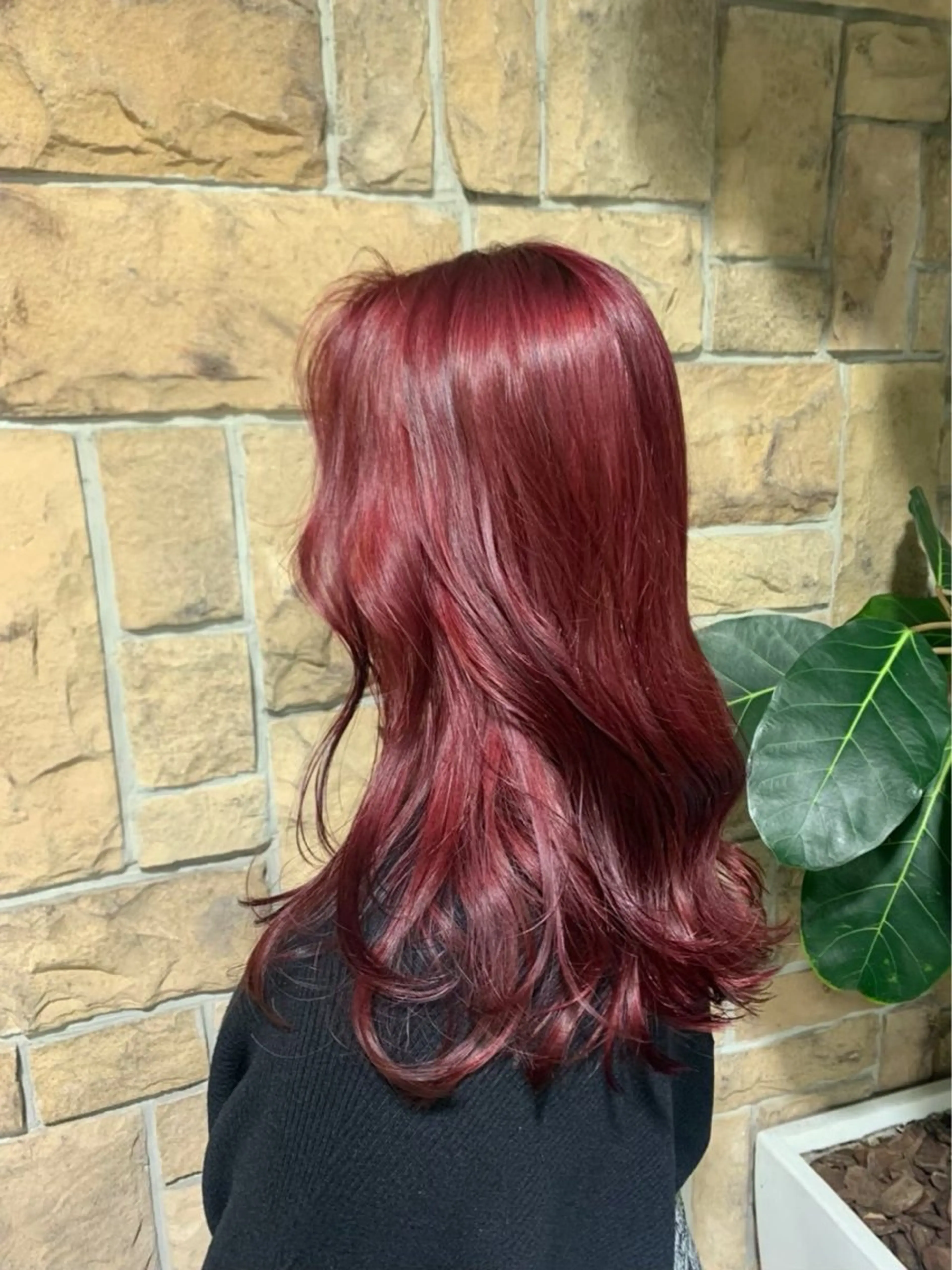 ロング カラー レッドカラー ヘアカラー トリートメント 🦋艶カラー/ karen🦋のヘアスタイル