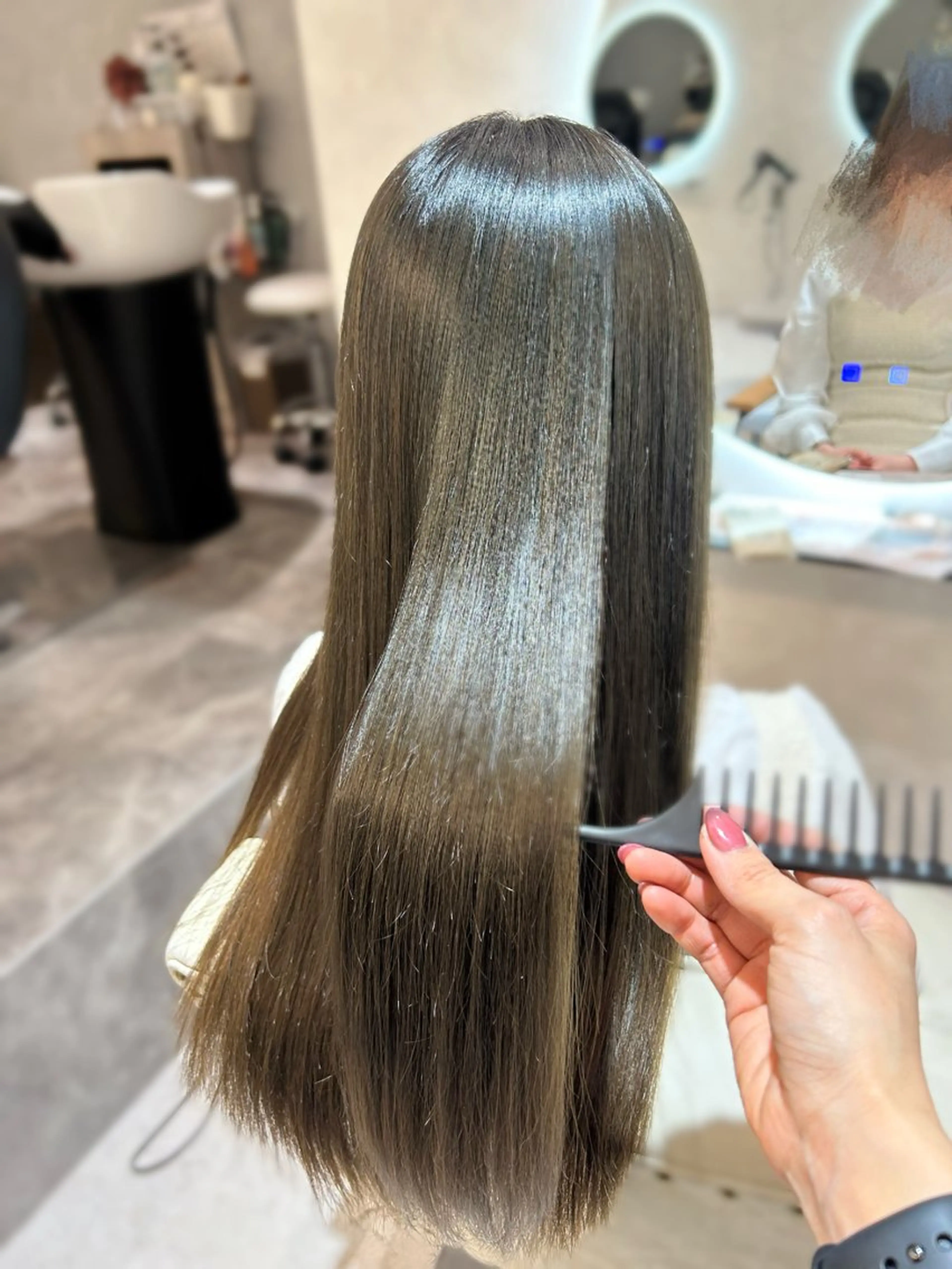 ロング ヘアカラー トリートメント enu所属・enu梅田 韓国ヘア ゆりのヘアスタイル