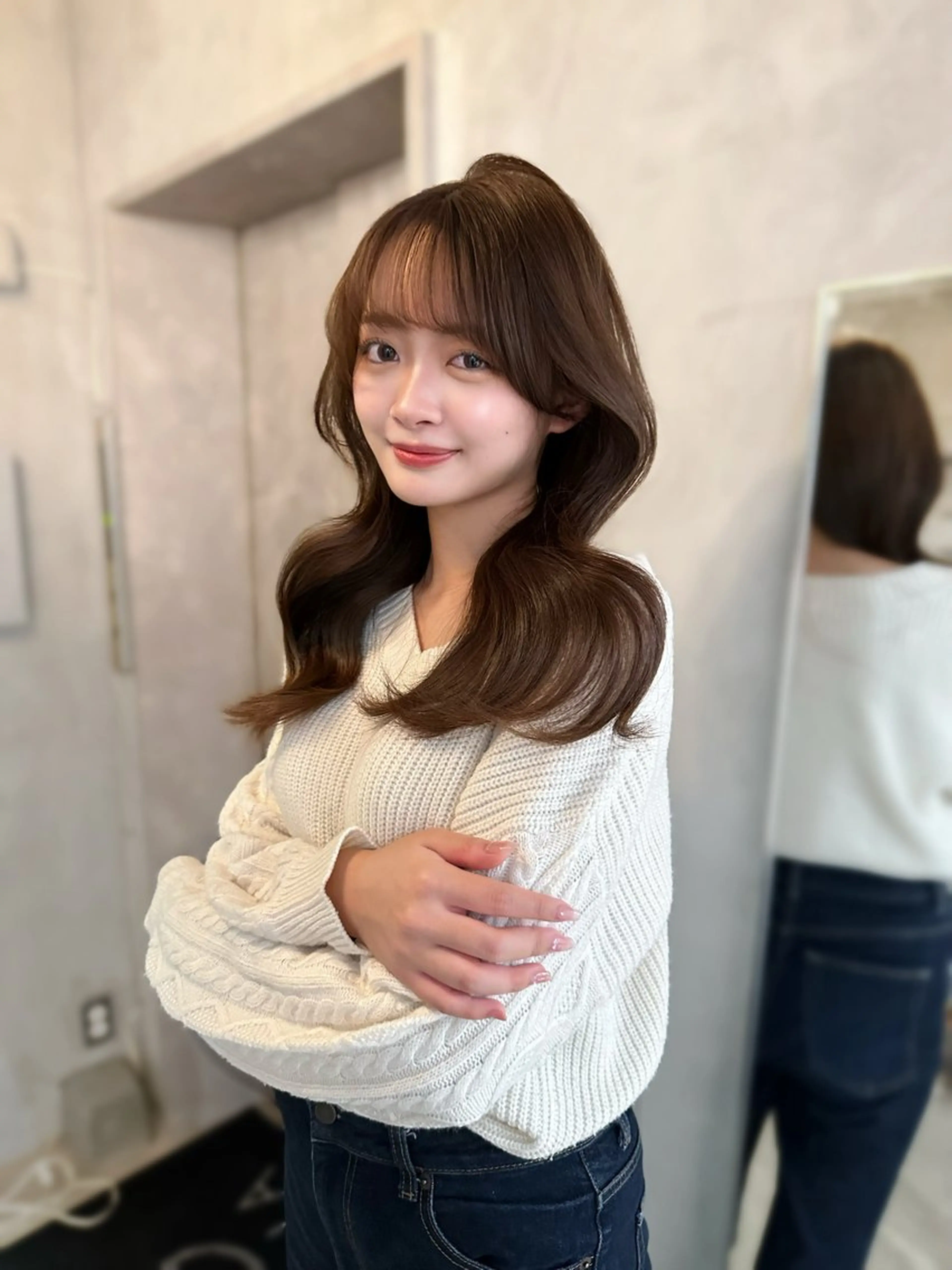 ミディアム カラー カット ヘアカラー 上野/韓国hair 🤍MOEKA🤍のヘアスタイル