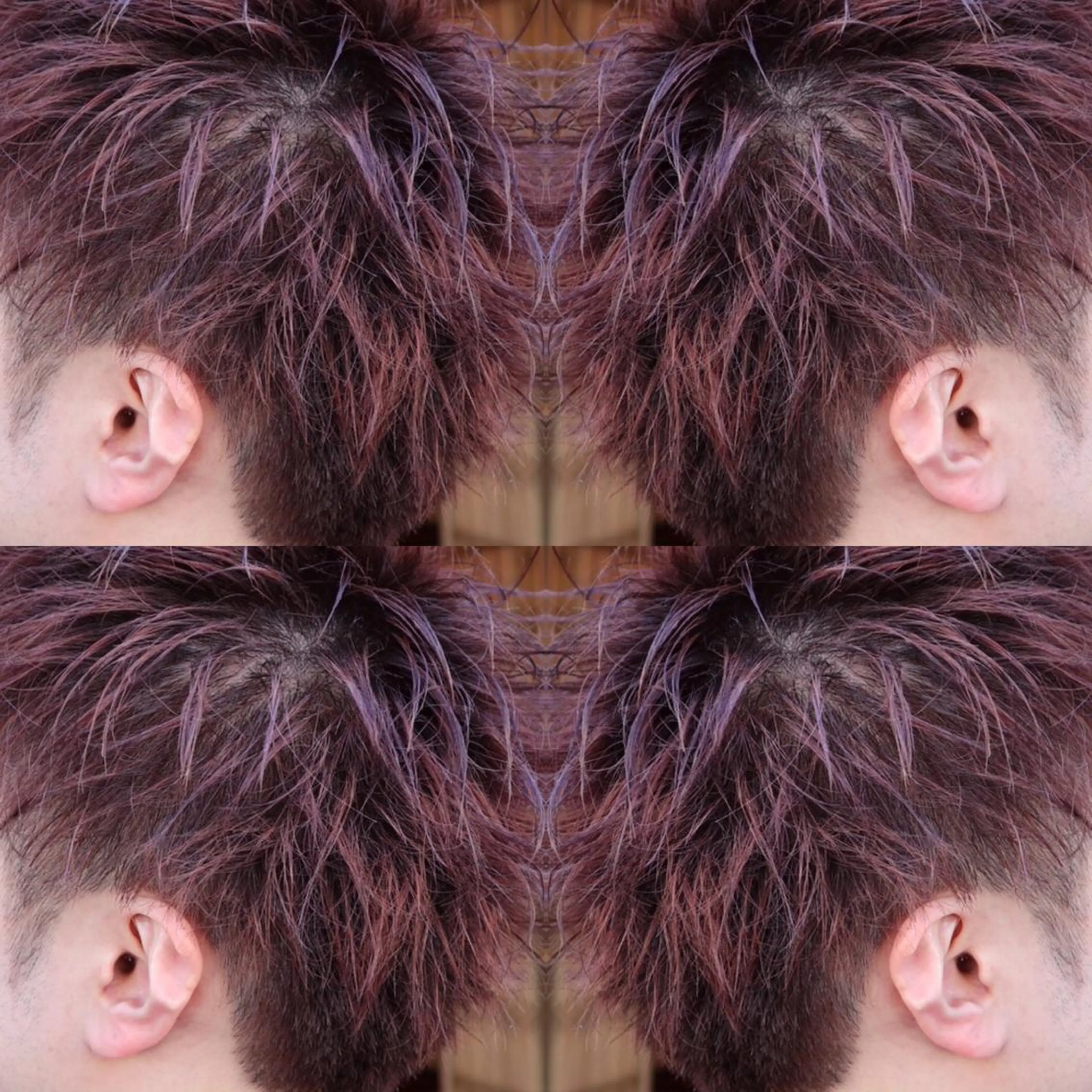 ショート カラー メンズ スパイキーショート パープルカラー ショートヘア エンターテイナー🔥 星野　甲斐のヘアスタイル