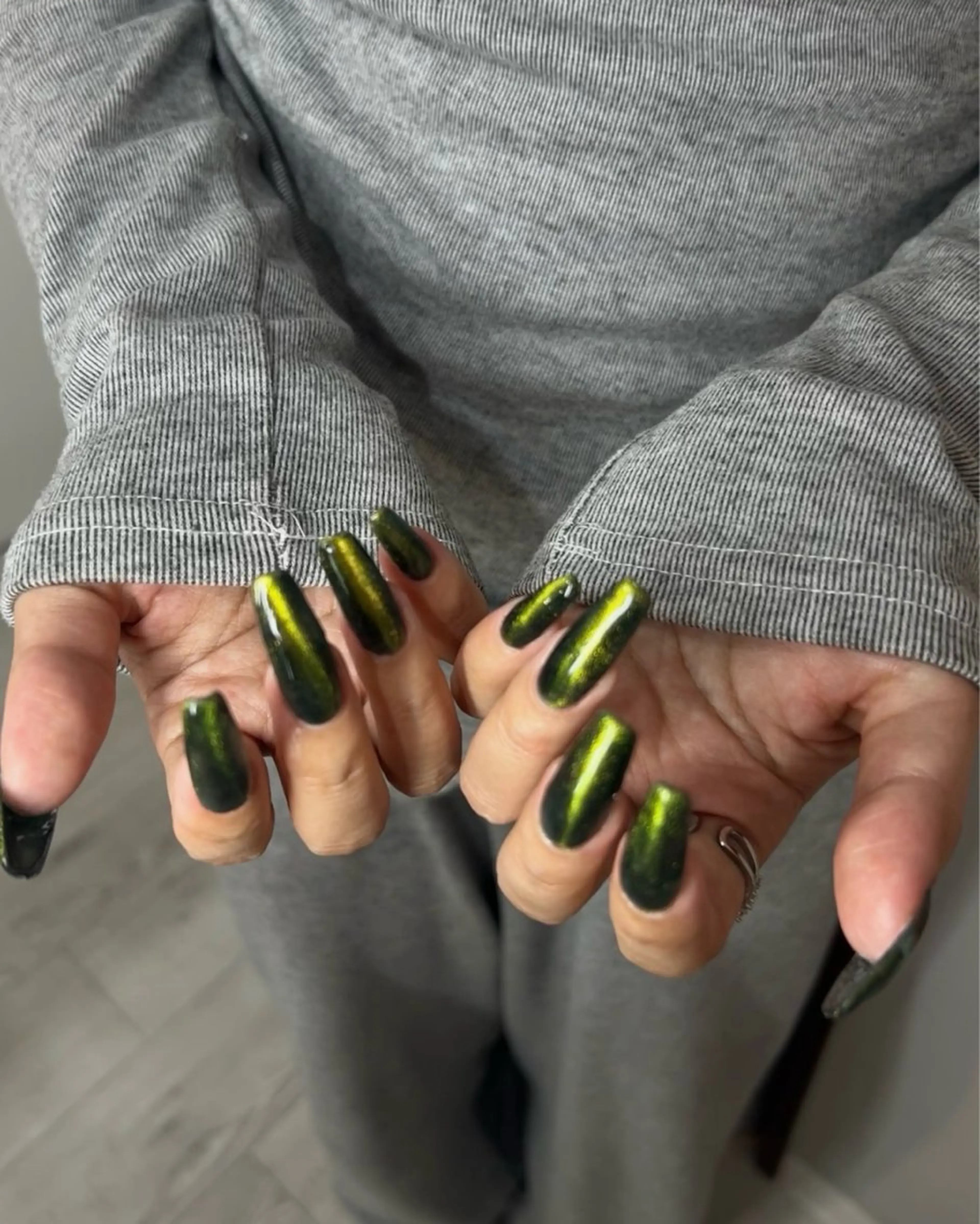 ネイル ハンドネイル Haluca 長さ出し🍀のネイルデザイン