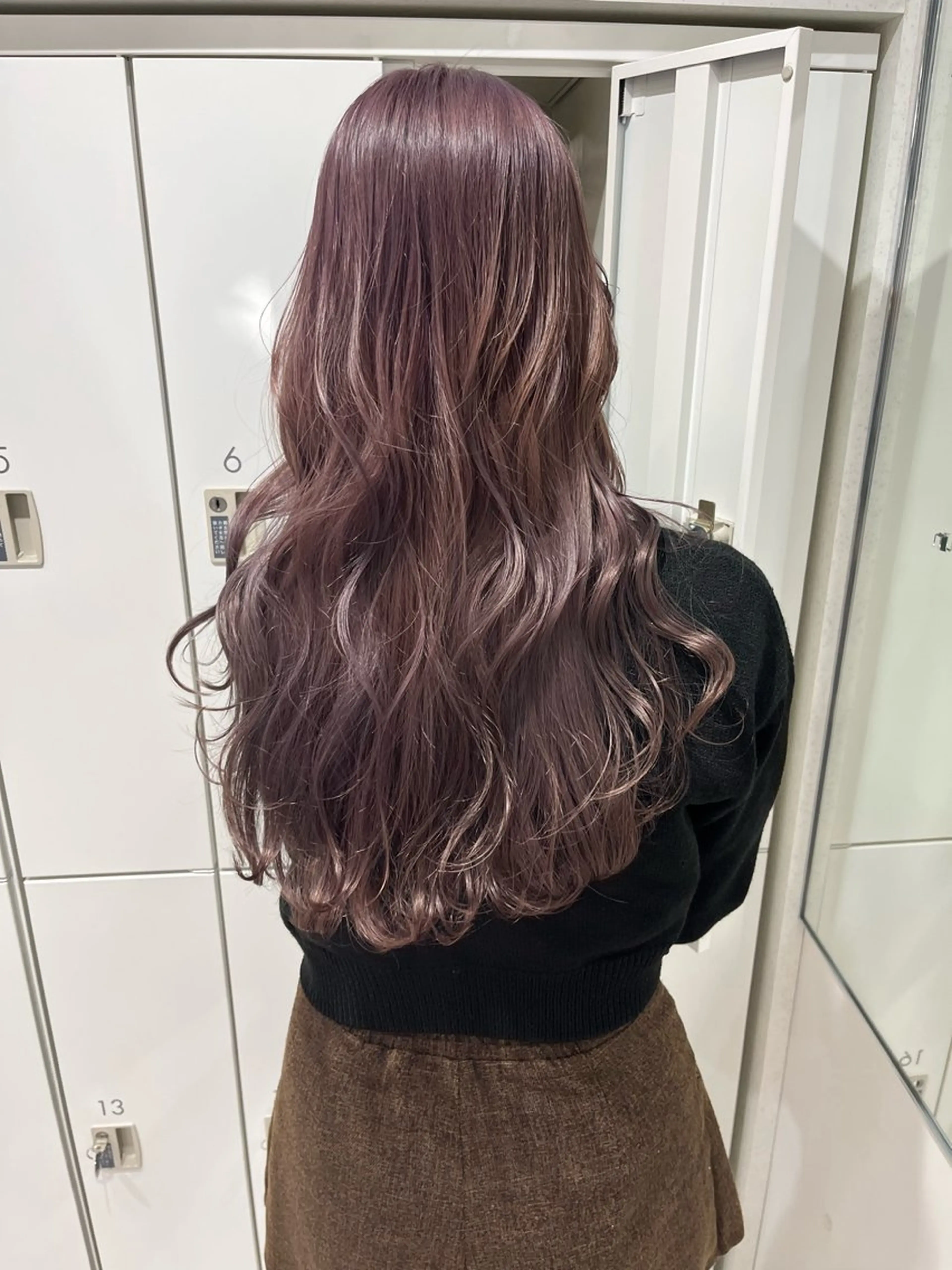 ロング カラー ブリーチ ケアブリーチ ラベンダーカラー ピンクカラー ピンクラベンダー カット ヘアカラー トリートメント 韓国レイヤー/新宿/ 髪質改善/岡崎のヘアスタイル