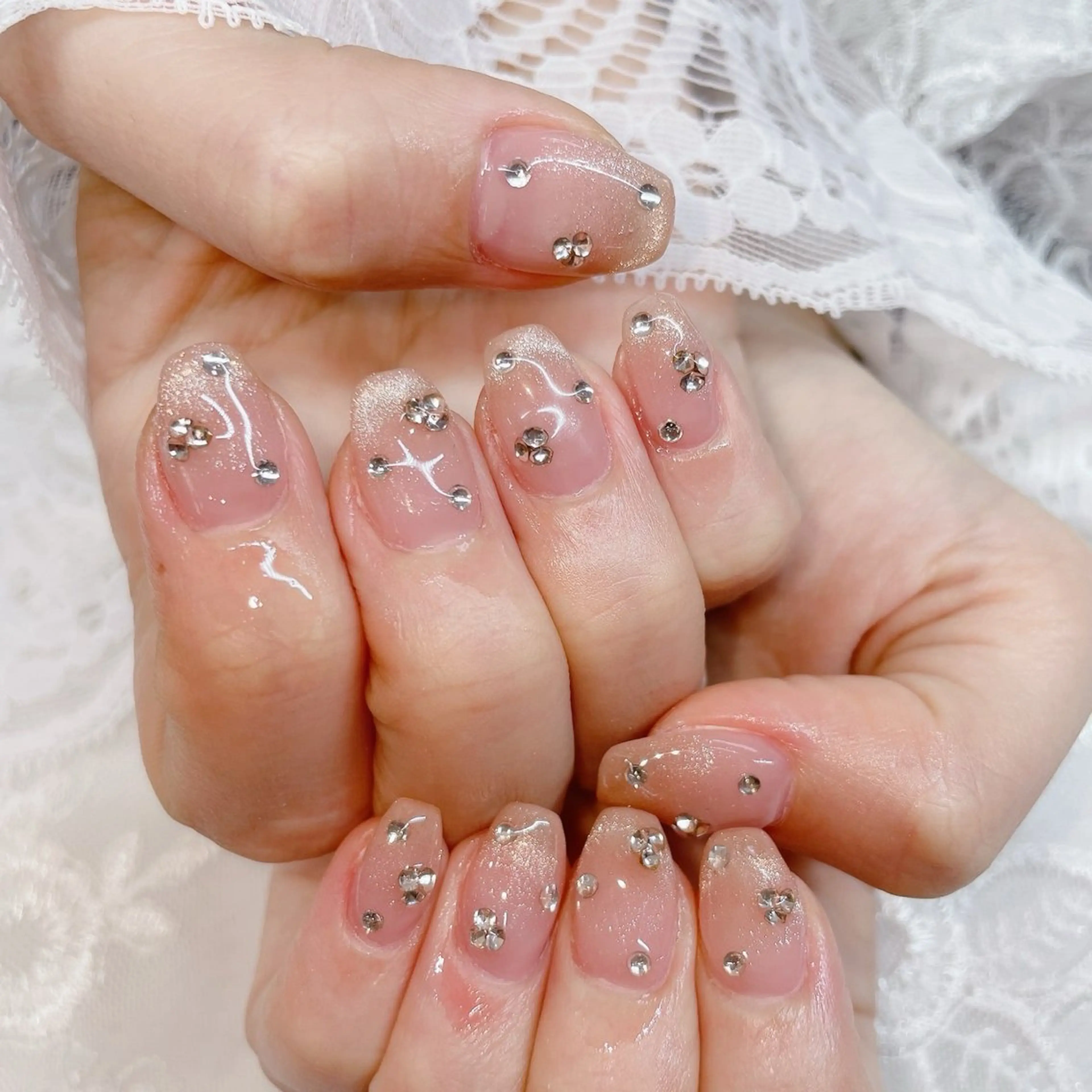 ミディアム ハンドネイル ハンドケア 💜MIYA nail川崎店のネイルデザイン
