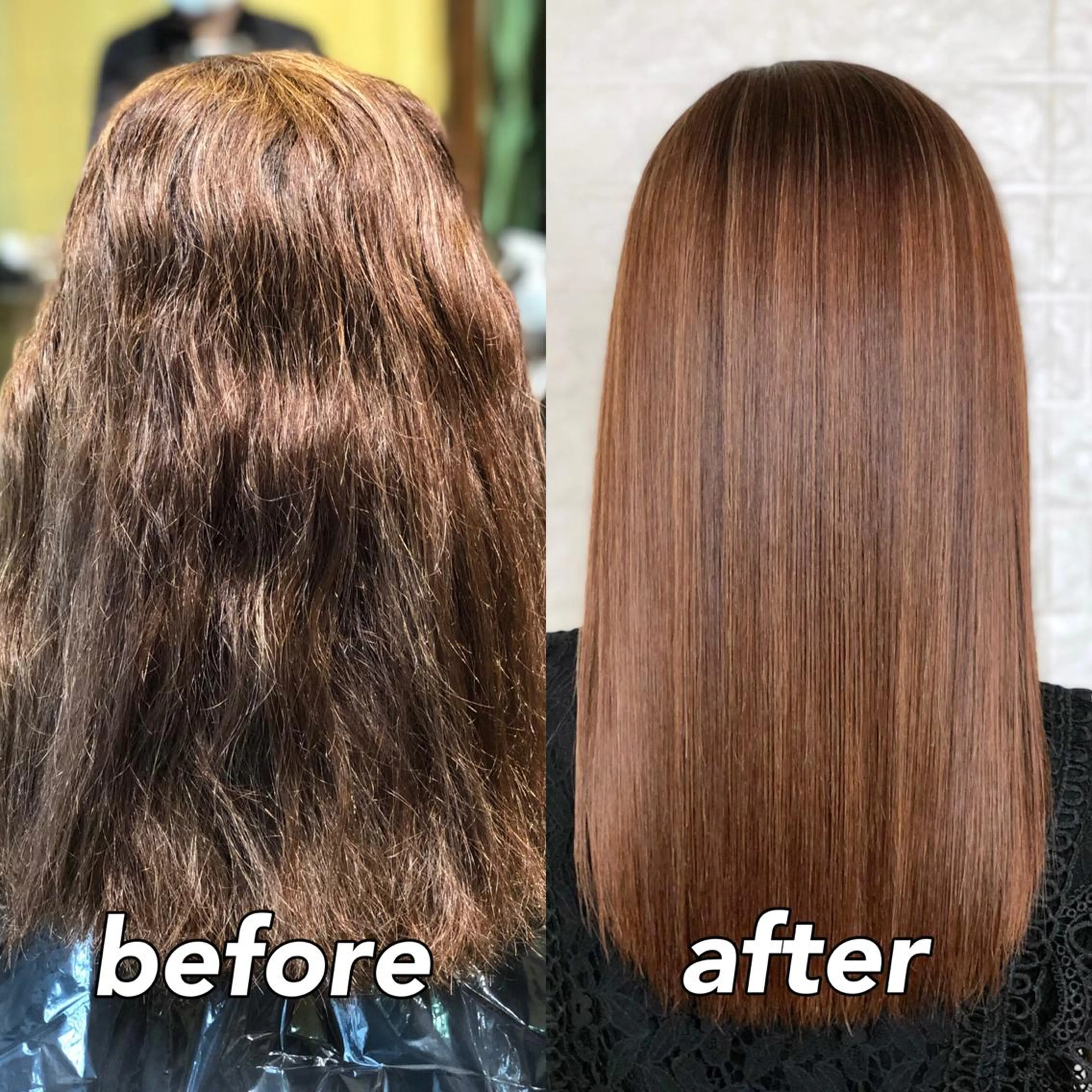 ミディアム パーマ ハイライト 髪質改善 ストレートパーマ KIZU 髪質改善 オカルト怪談のヘアスタイル