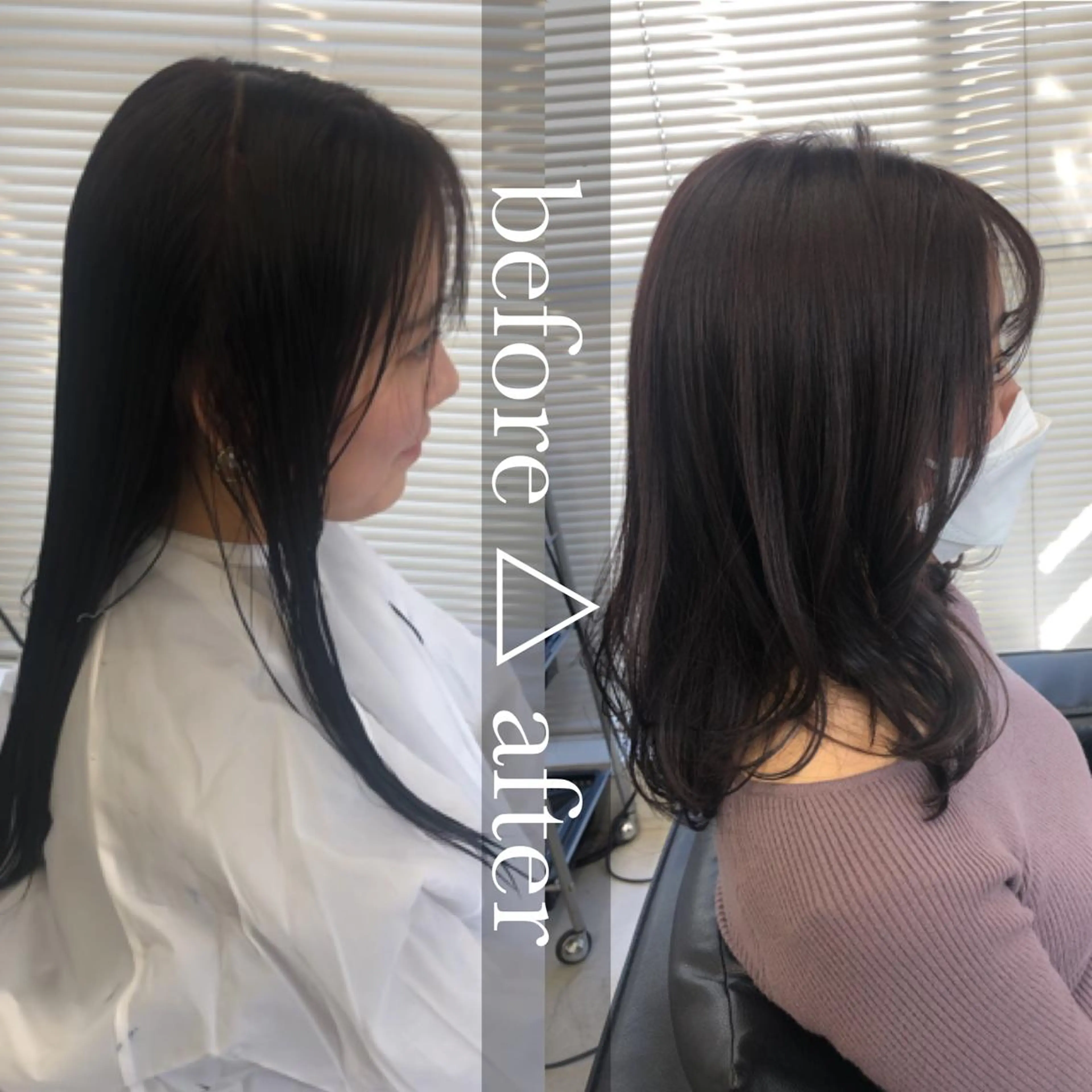 ミディアム レイヤーカット カット ヘアカラー トリートメント 🌼渋谷韓国ヘア 桑尾幸奈🌼のヘアスタイル
