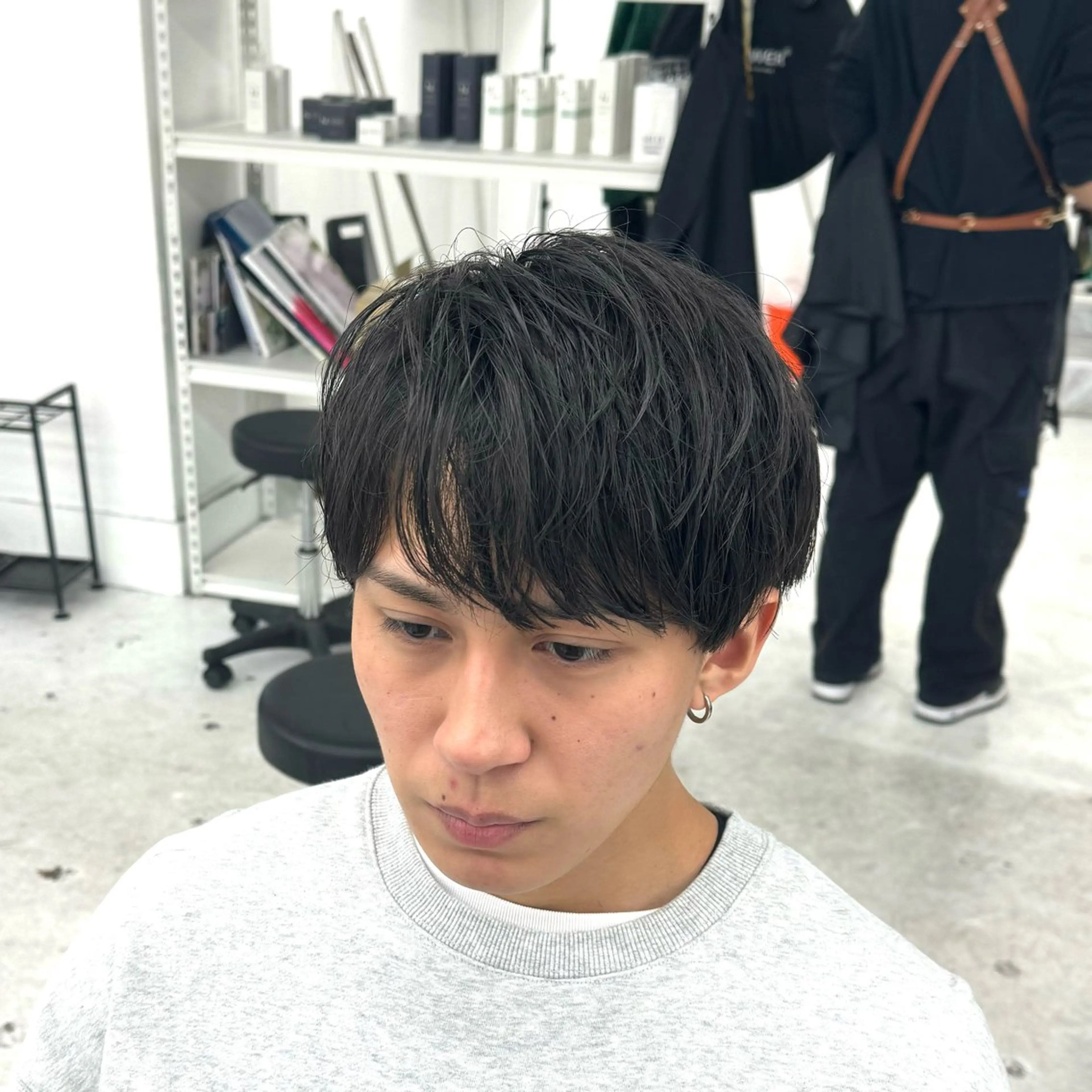 ショート メンズ アップバング マッシュ ショートヘア 柏メンズカットパーマ NO.1タイチのヘアスタイル