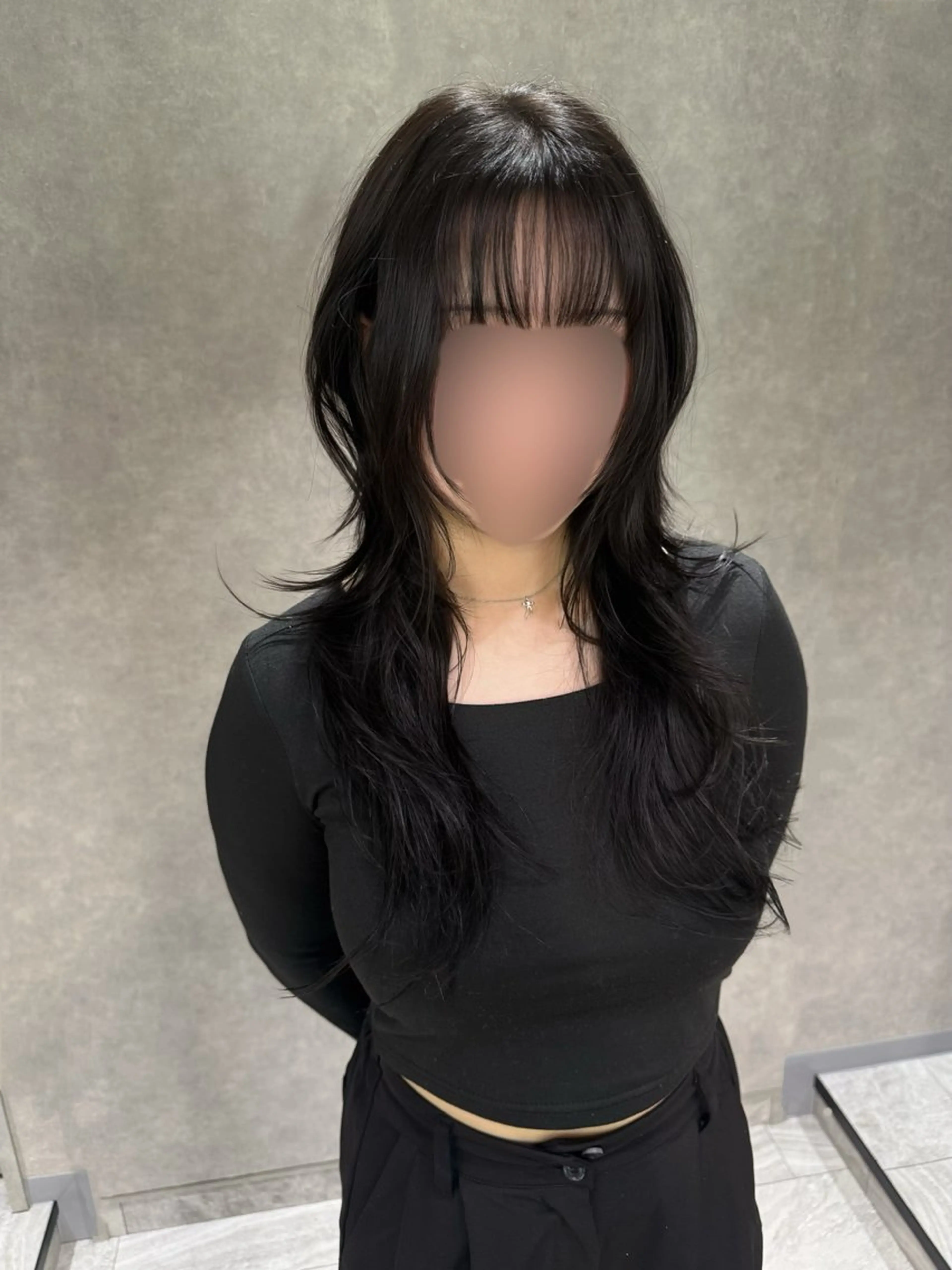 ロング 韓国風ヘア レイヤーカット カット CHAINON 表参道所属・MAHO ハッシュのヘアスタイル