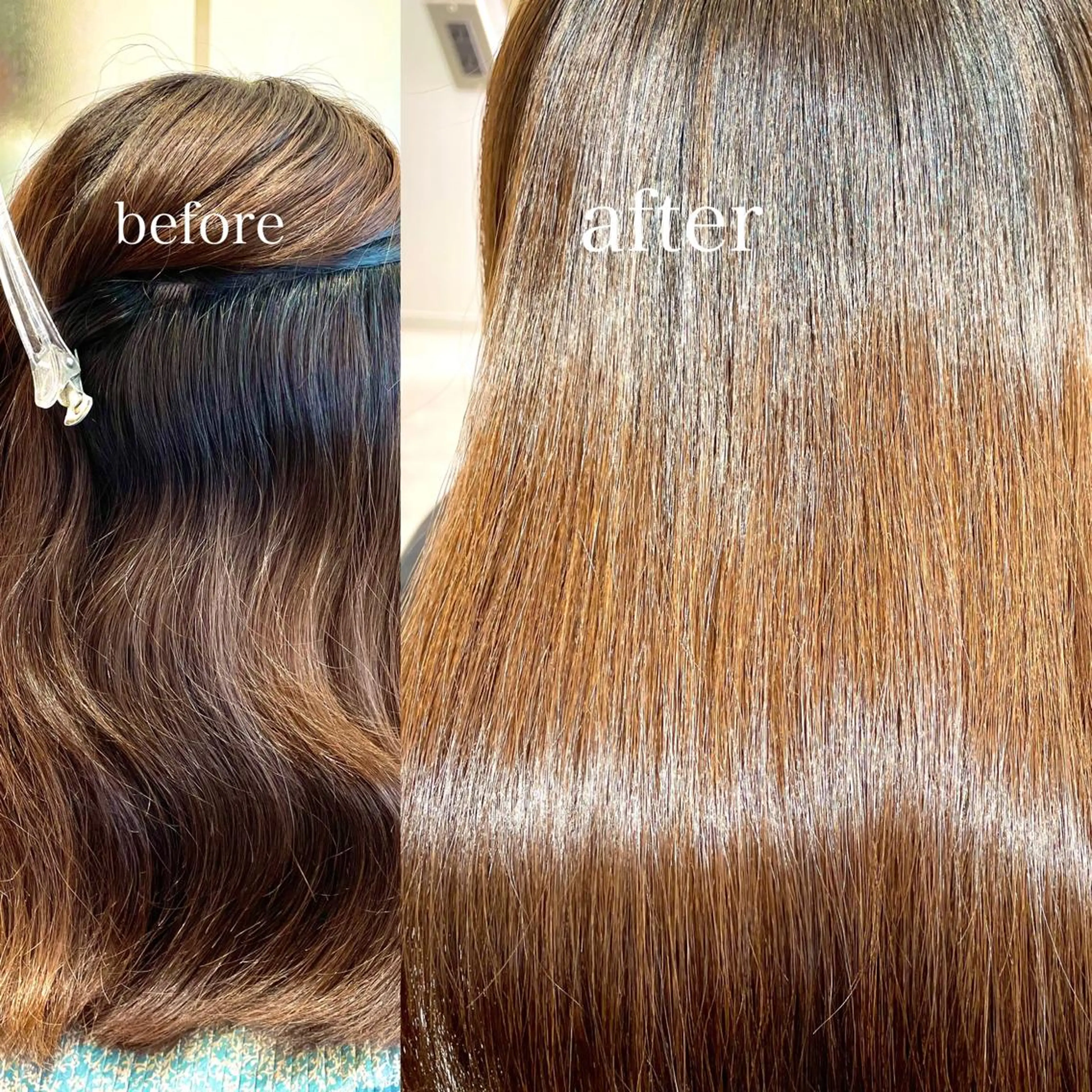 セミロング カット 縮毛矯正 トリートメント ウサミ/透明感カラー レイヤーカット🌈のヘアスタイル
