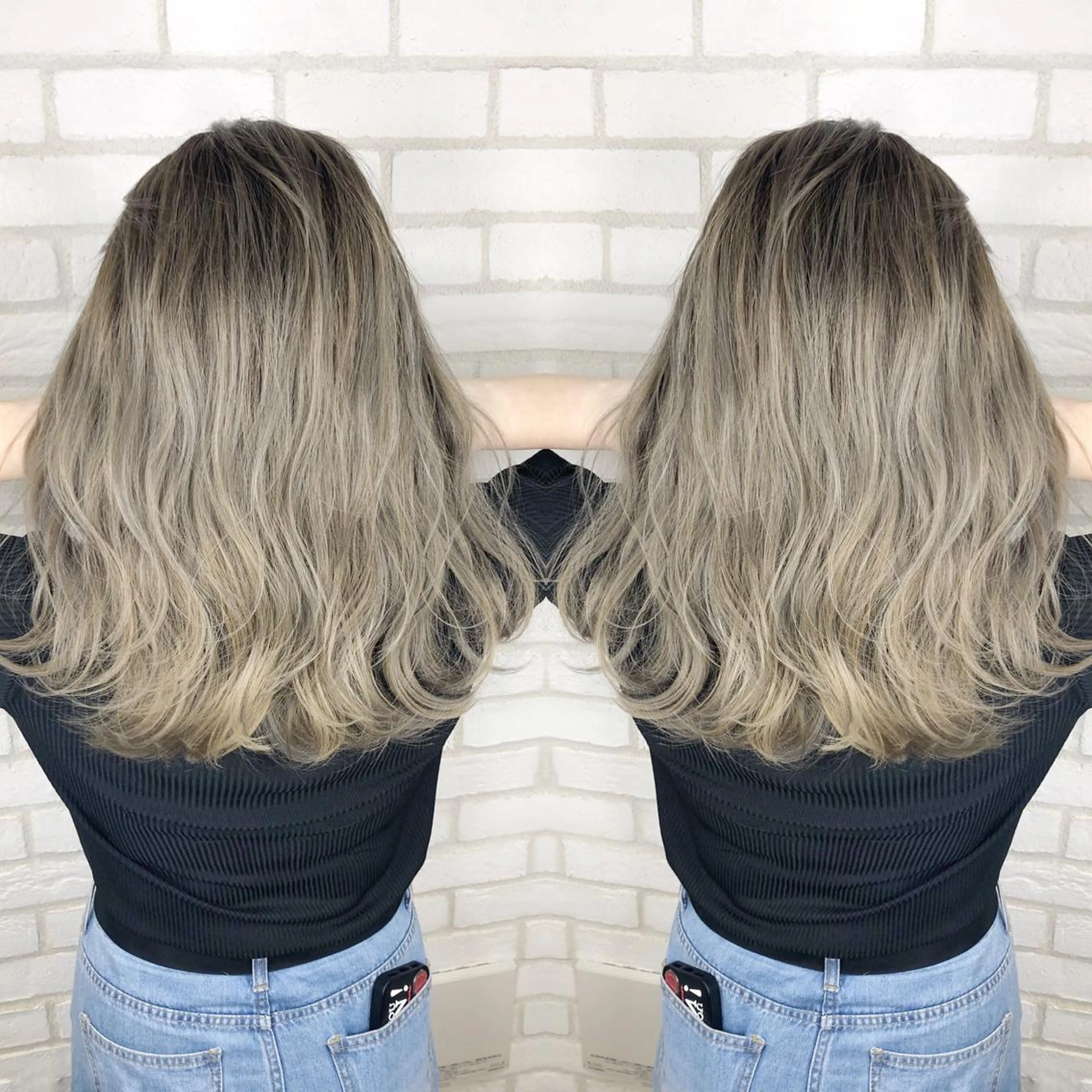 セミロング ハイライト 【美髪矯正】【スト カール】小野村翔太のヘアスタイル