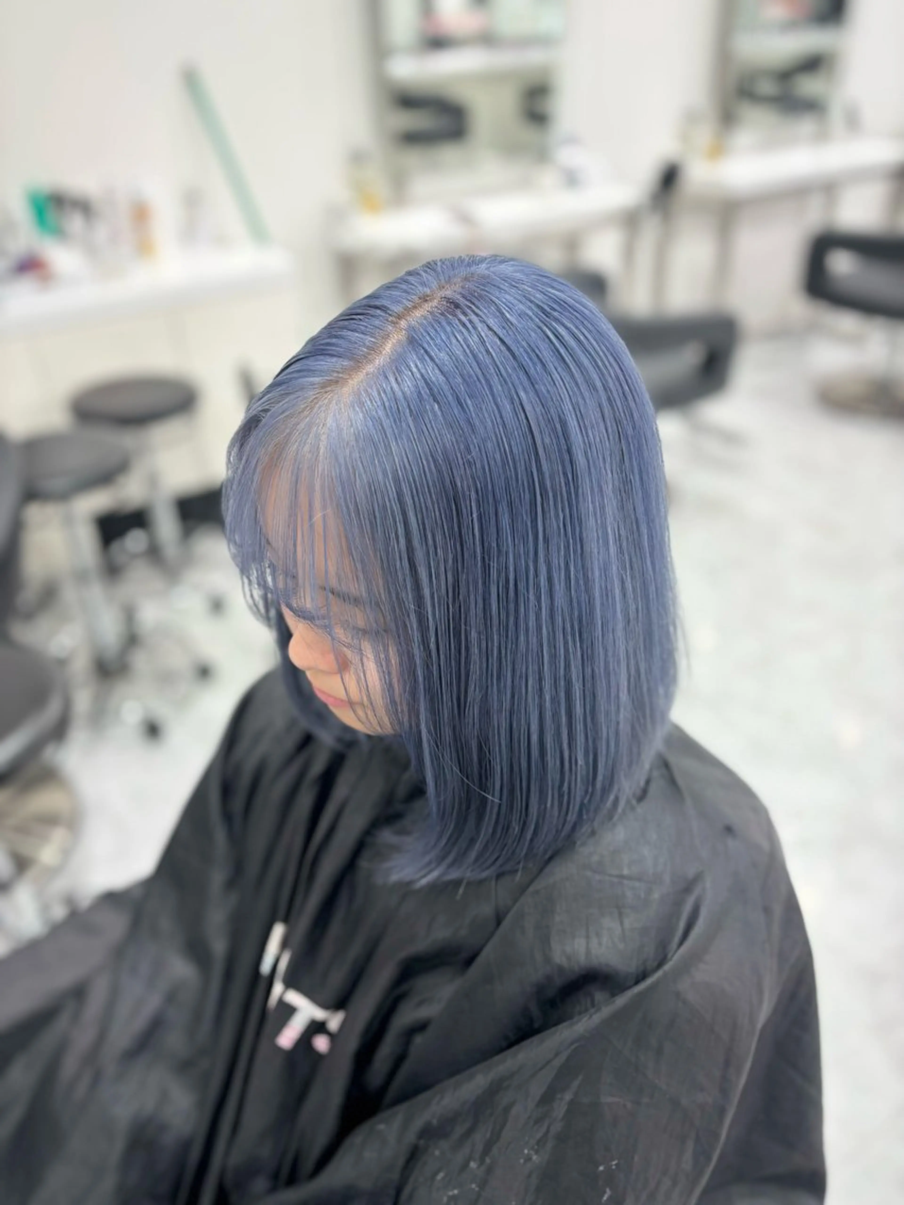 ミディアム カラー ヘアカラー トリートメント ヘッドスパ ヘアセット 🩵色落ち可愛い 寒色カラー🩵のヘアスタイル
