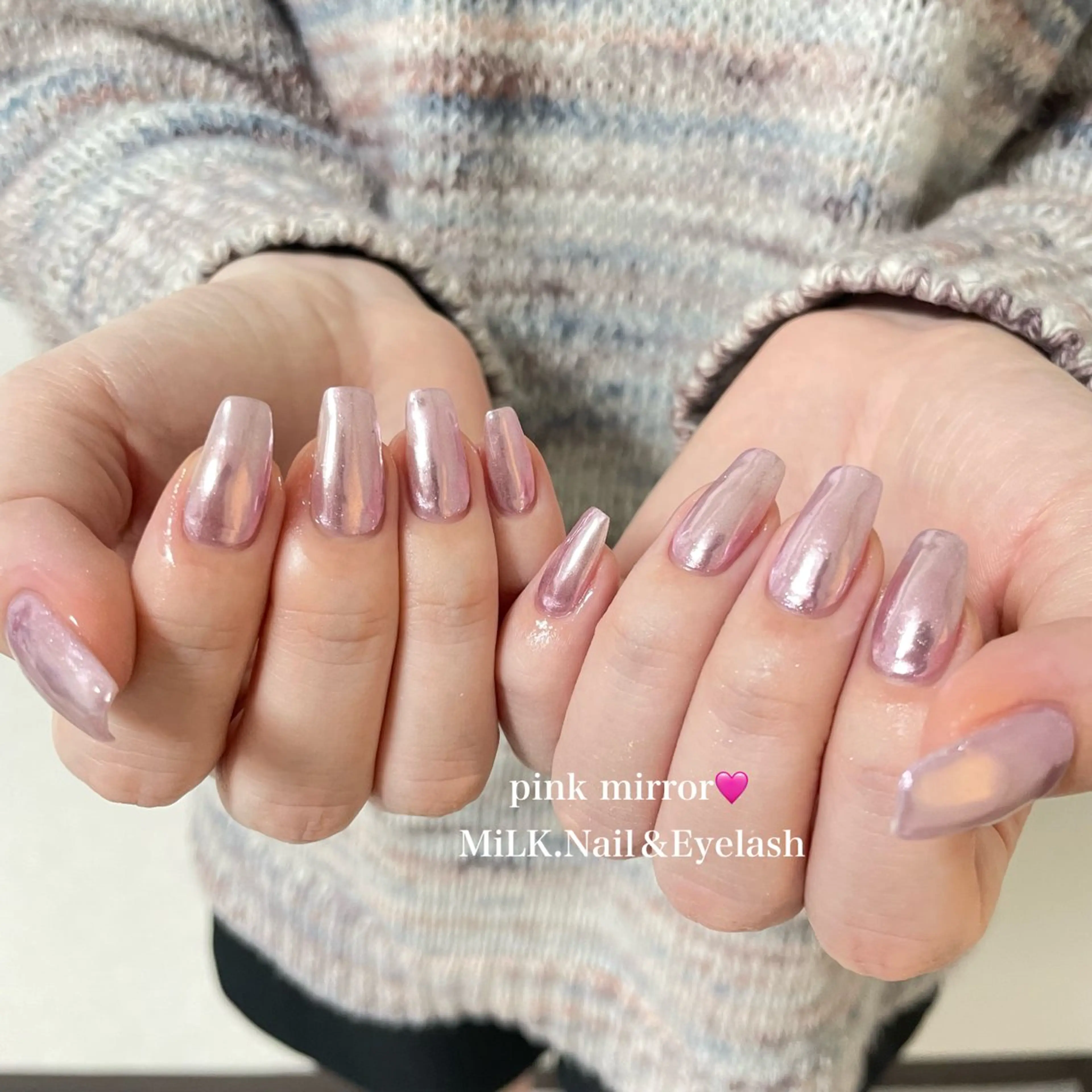 ネイル ミラーネイル ハンドネイル MiLK.   Nail&Eyelash所属・MiLK. wakaのマツエク・マツパデザイン