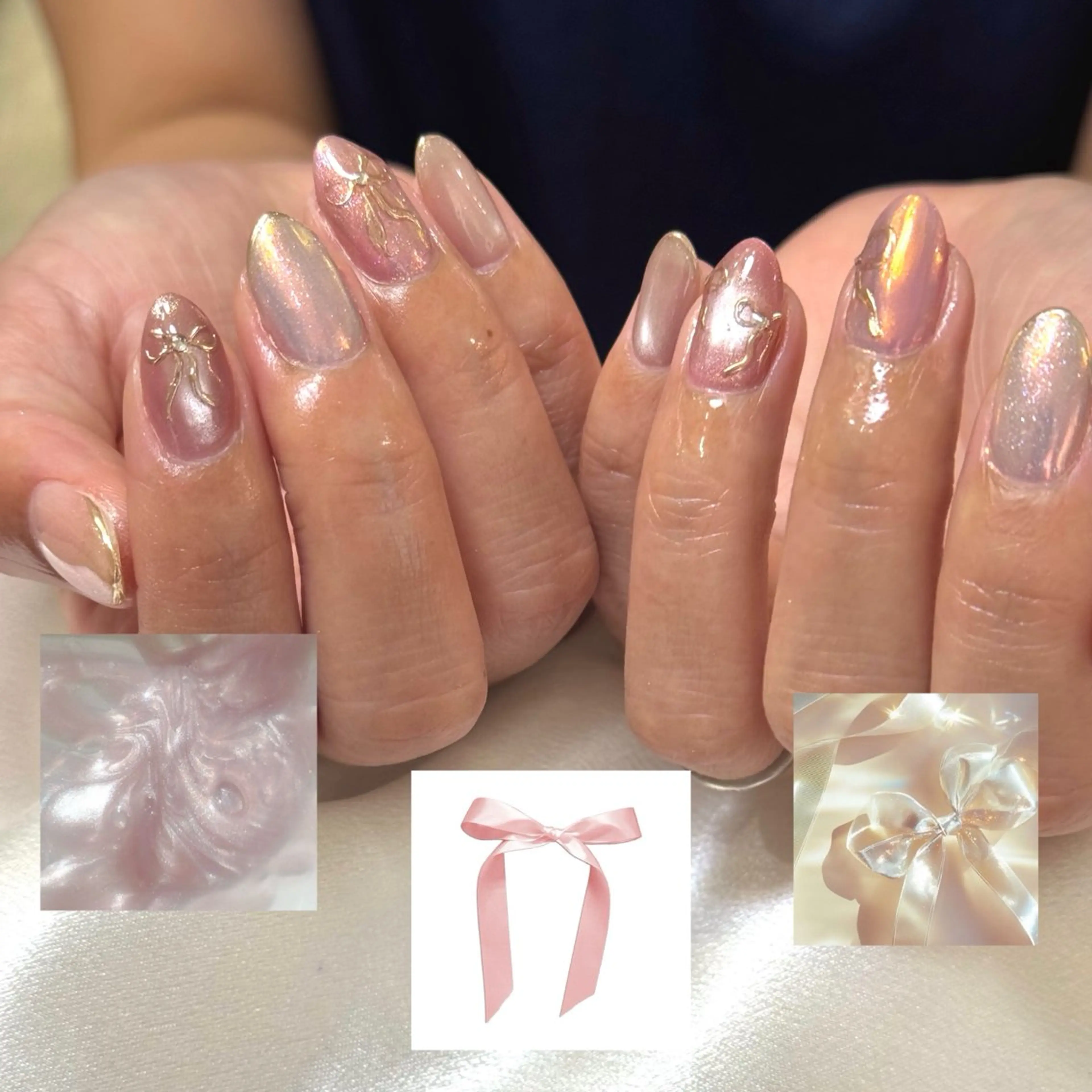 ネイル リボン ハンドネイル nail room 5890  noaのネイルデザイン