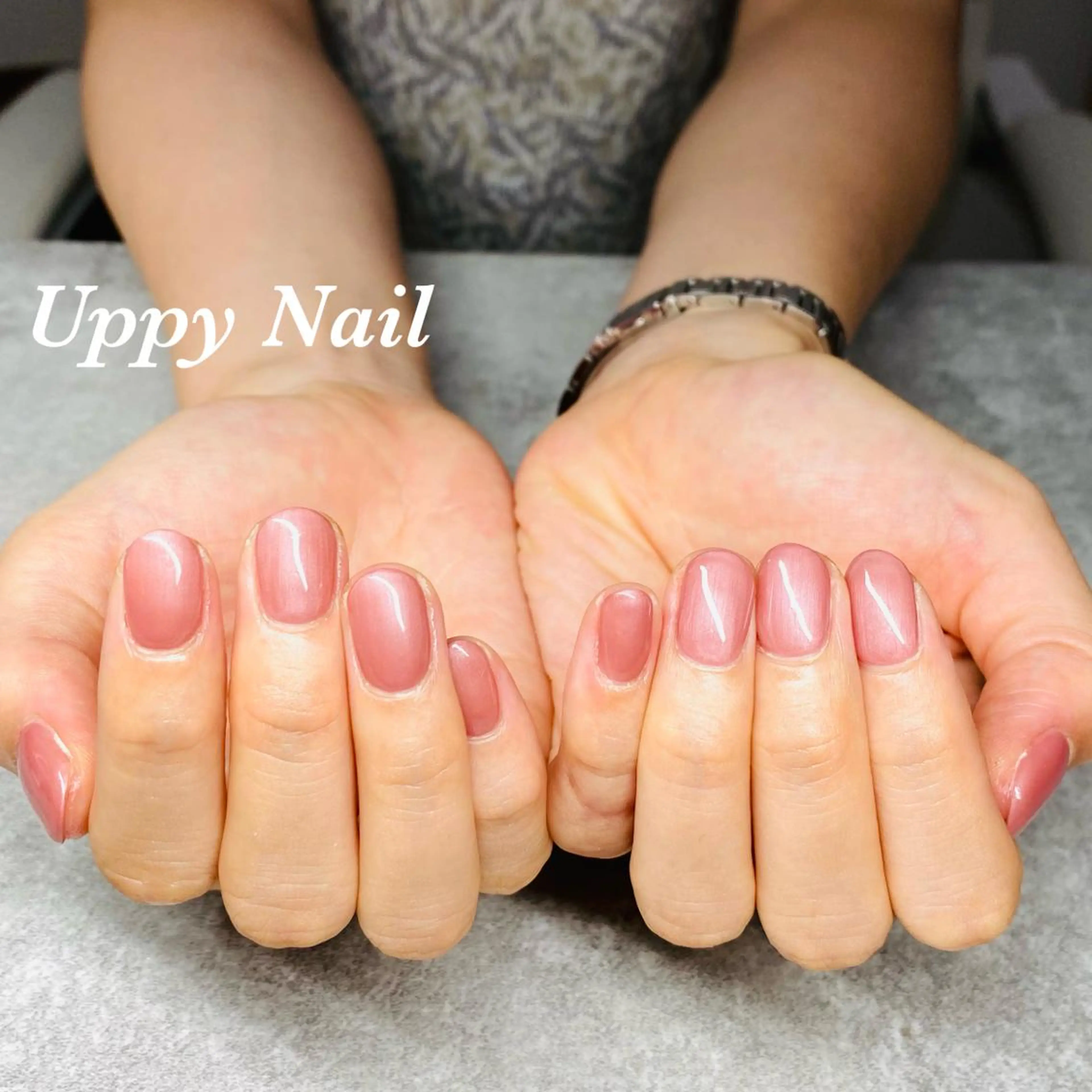ネイル オフィスネイル ワンカラーネイル ピンク ハンドネイル Uppy Nail ukyoのネイルデザイン