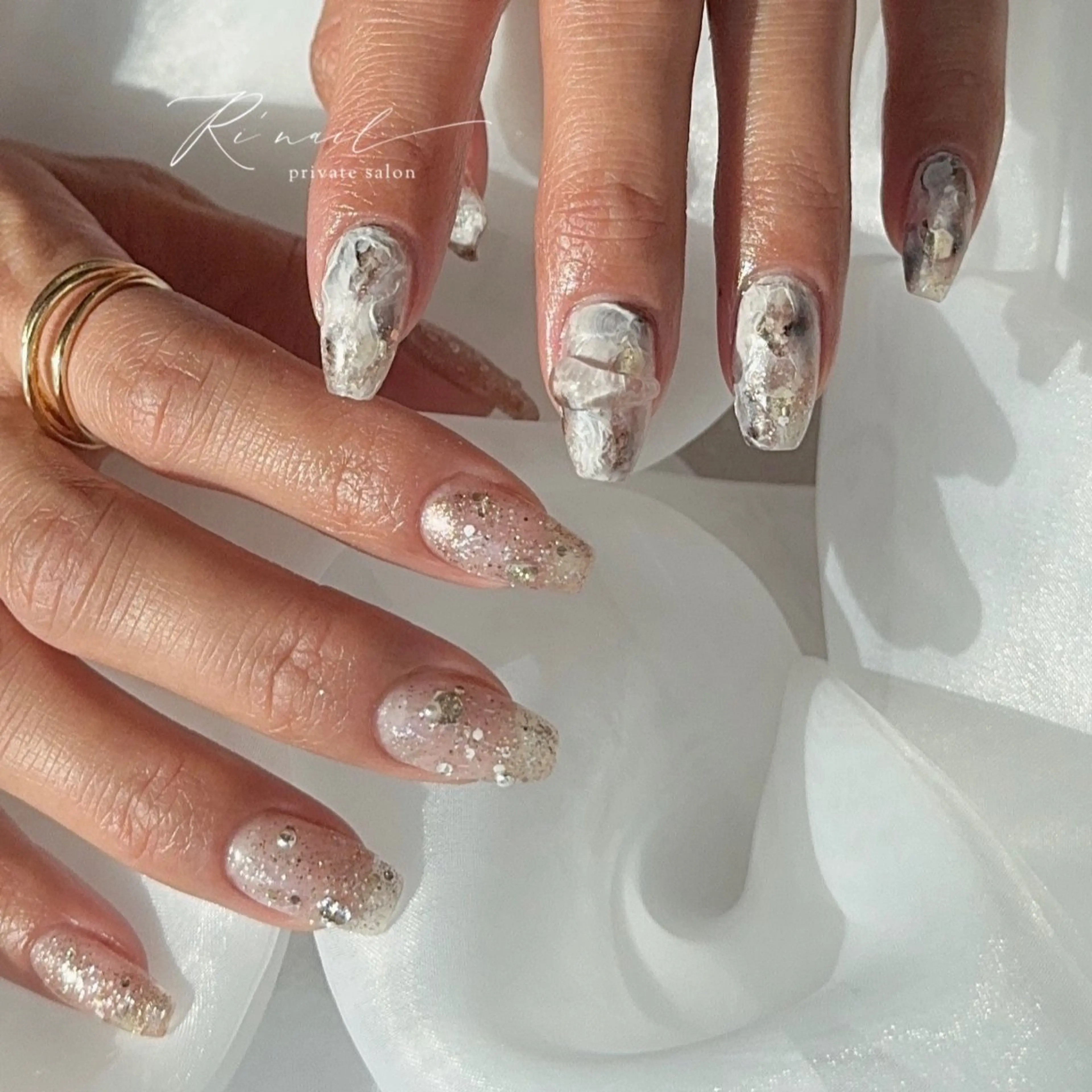 ネイル ニュアンスネイル ハンドネイル フットネイル ISHIWATA LINAのネイルデザイン