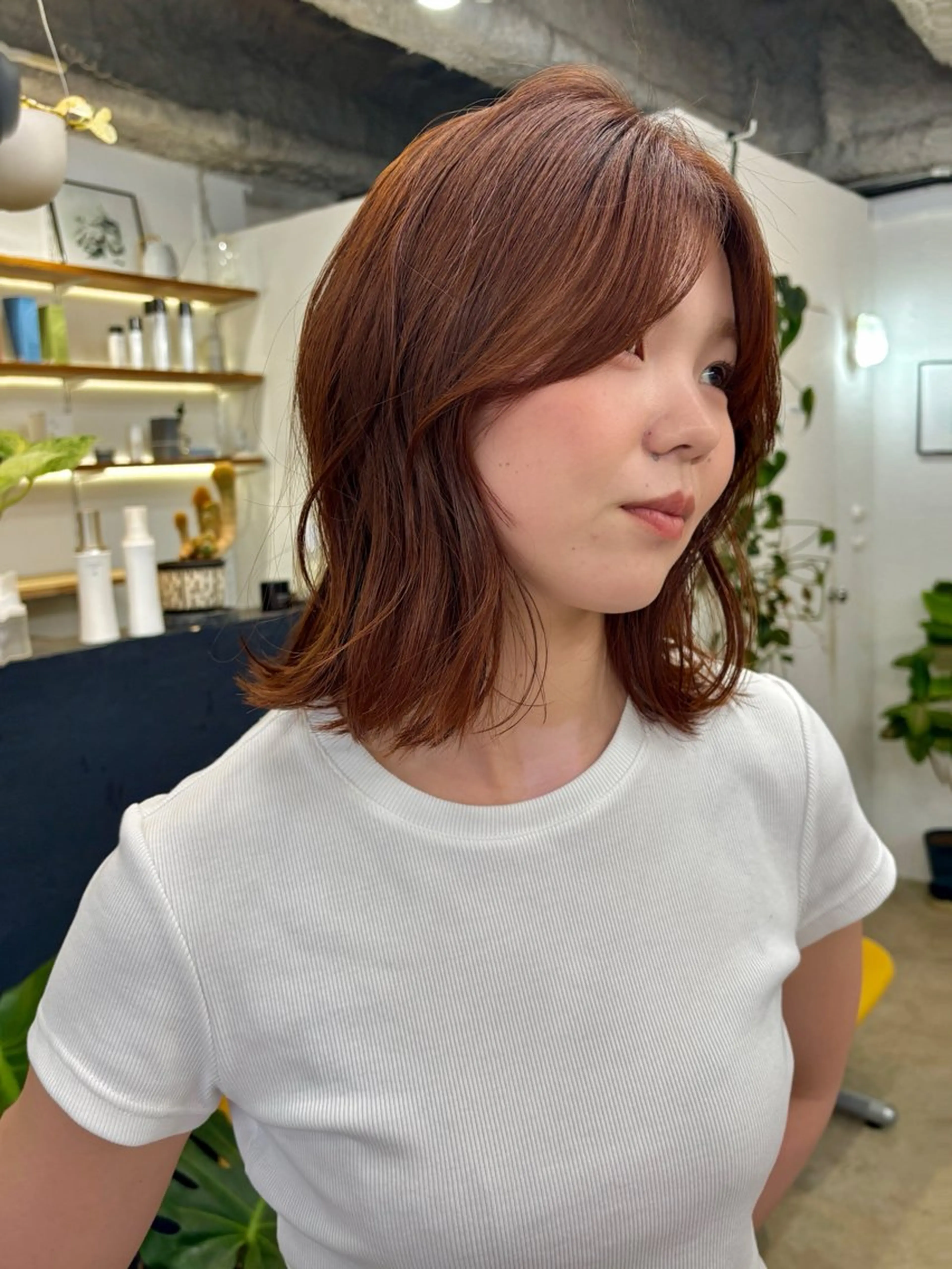 ミディアム カラー ベージュカラー ブリーチ ボルドーカラー ブラウンカラー カシス ヘアカラー トリートメント 暖色カラー/天神/ ヘイマサクラのヘアスタイル