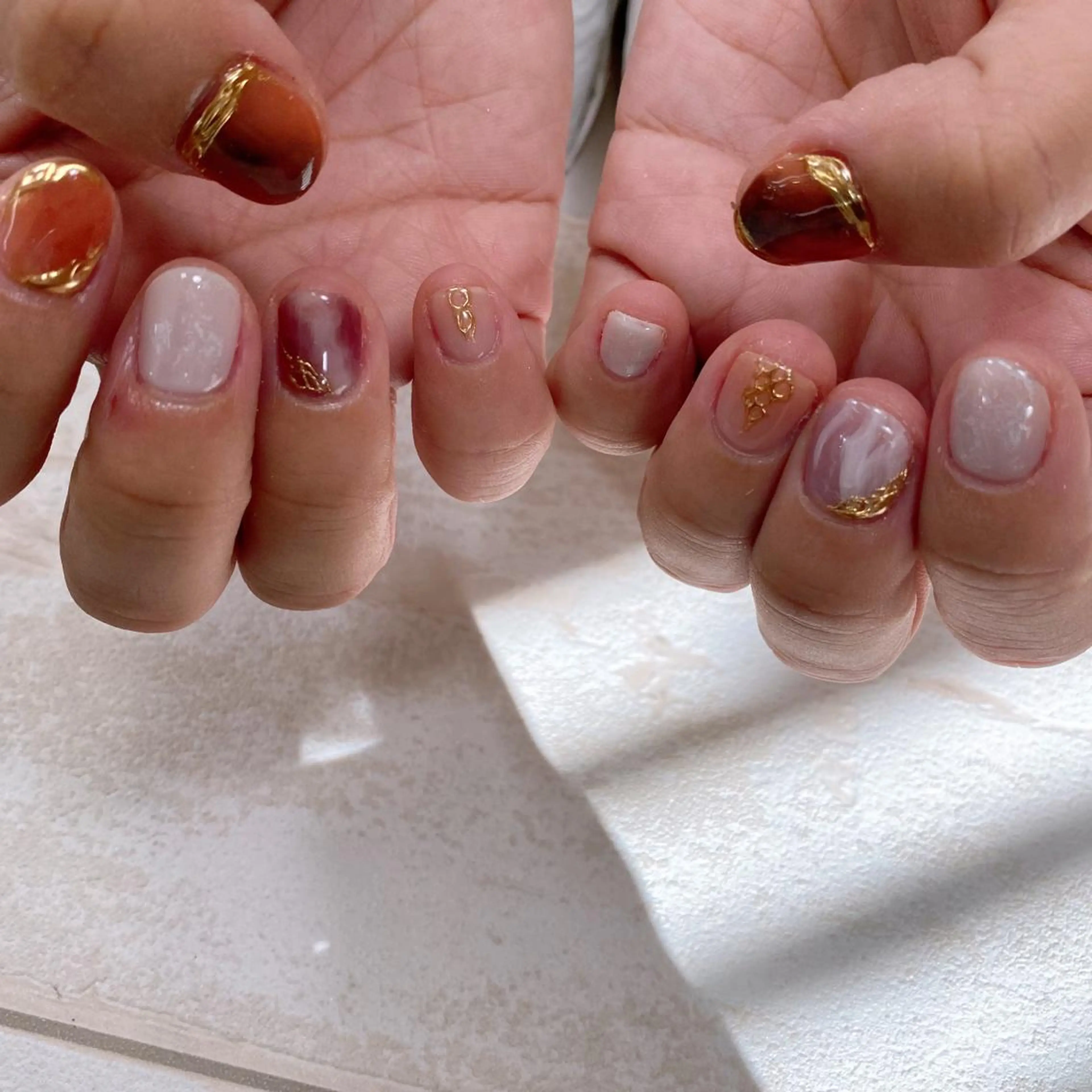 ネイル ニュアンスネイル 巻き爪補正 Umber　Miyaのネイルデザイン