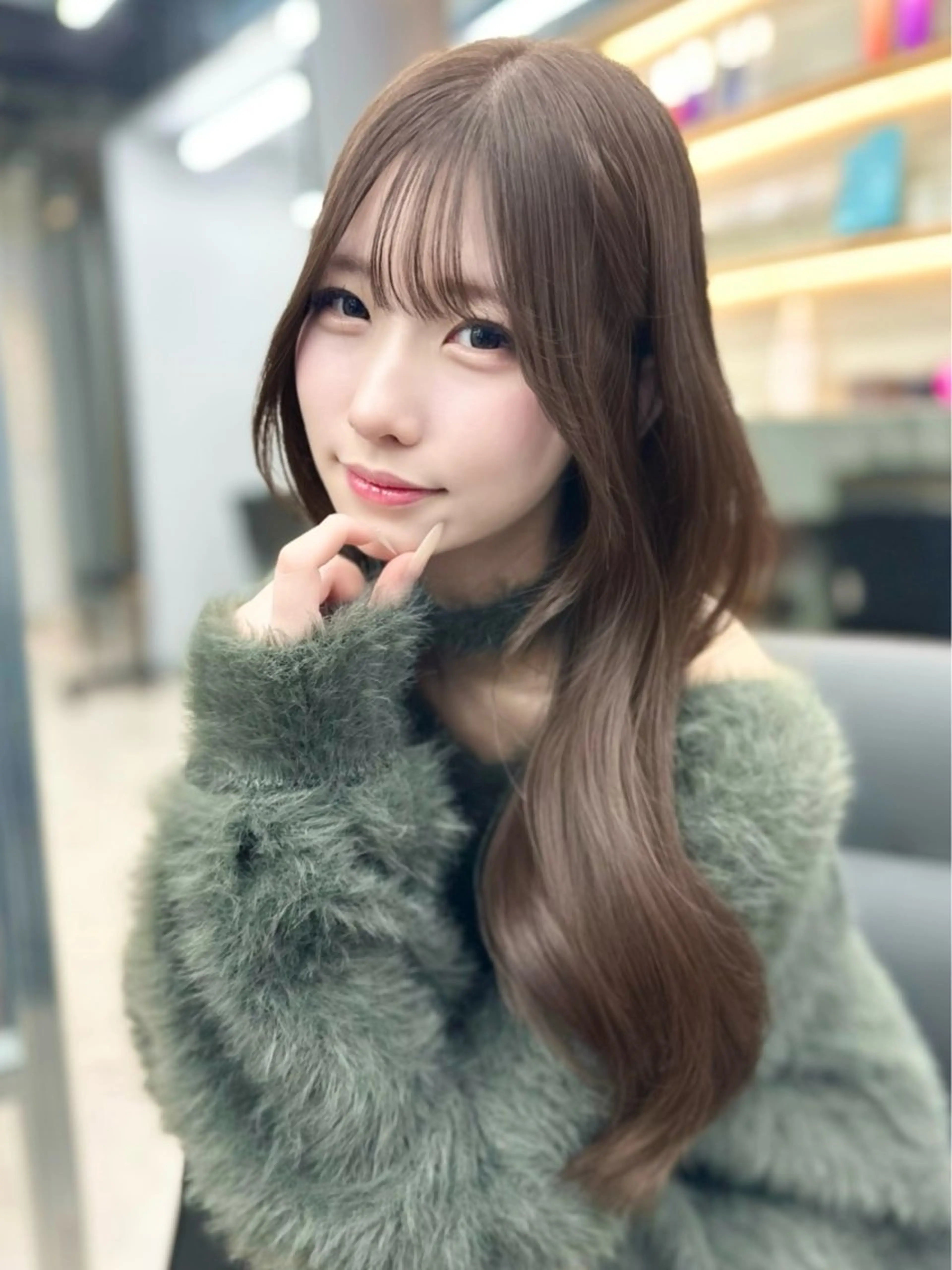 ロング カット ヘアカラー トリートメント 韓国風/ワンホンヘア 髪質改善/MaCoのヘアスタイル