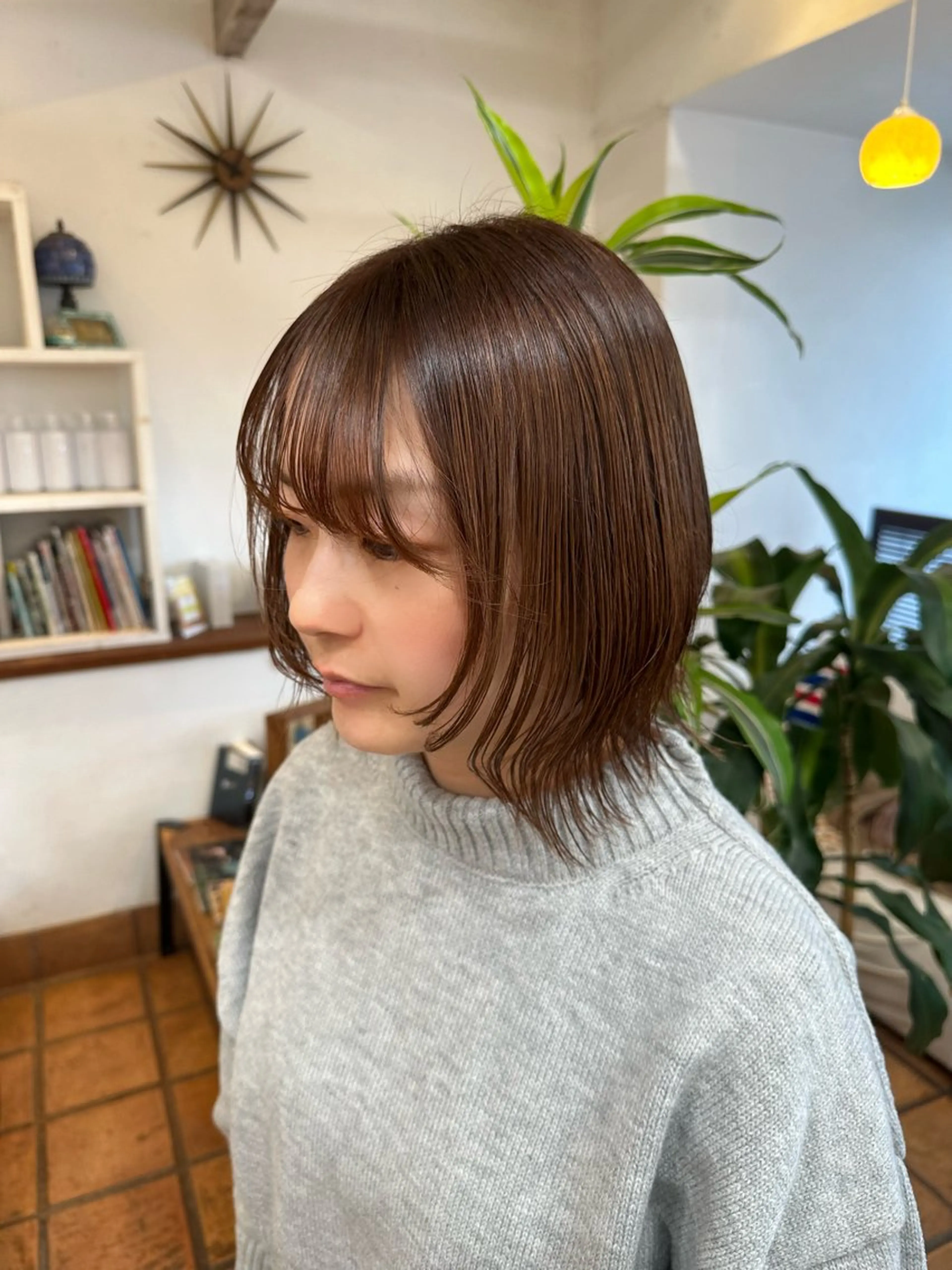 ショート カラー ボブ 外ハネヘア カット ヘアカラー トリートメント KAKERU/ボブ/ ショート/パーマ🌱のヘアスタイル