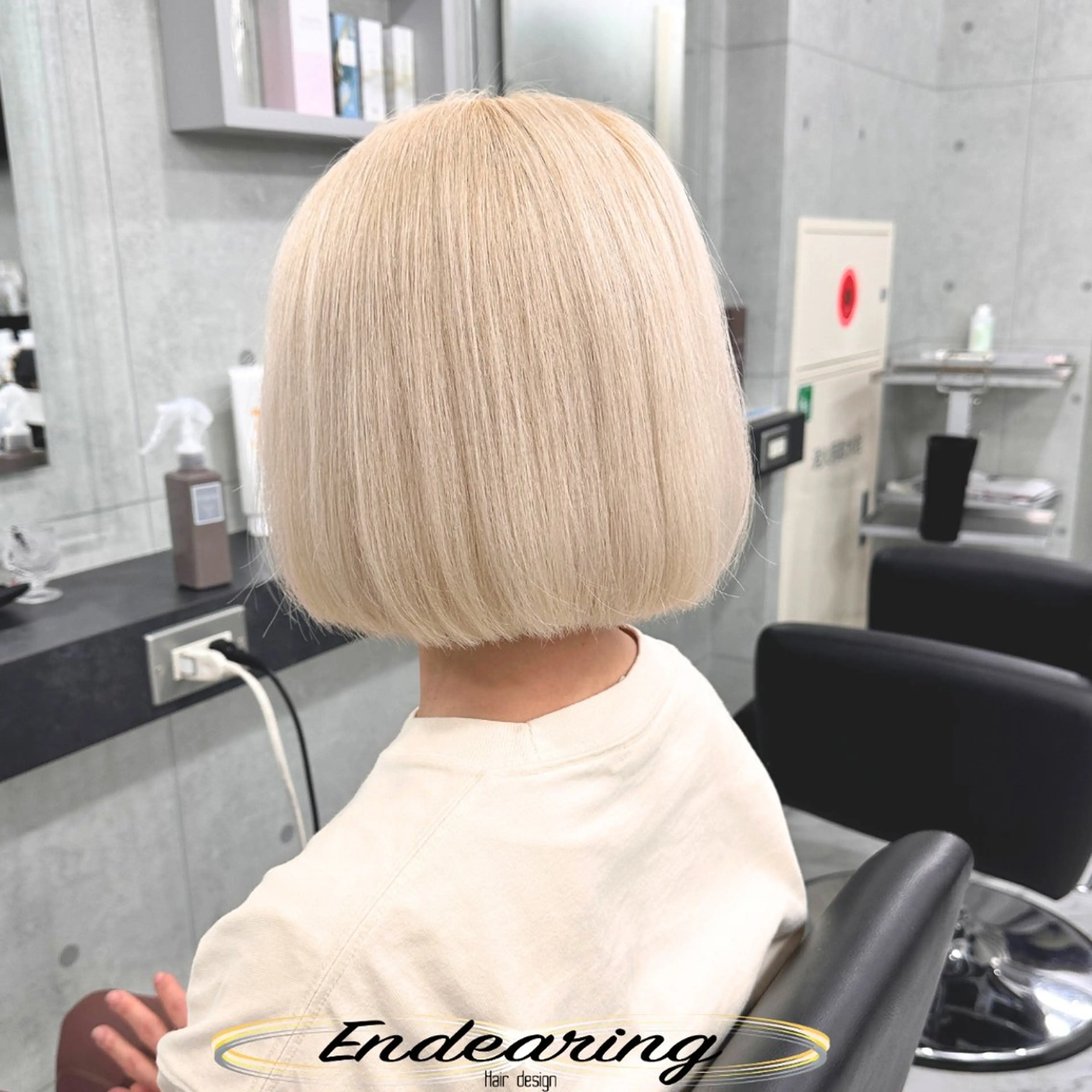 カラー ベージュカラー ブリーチ ボブ ヘアカラー Endearing 銀座/レイヤーカットのヘアスタイル