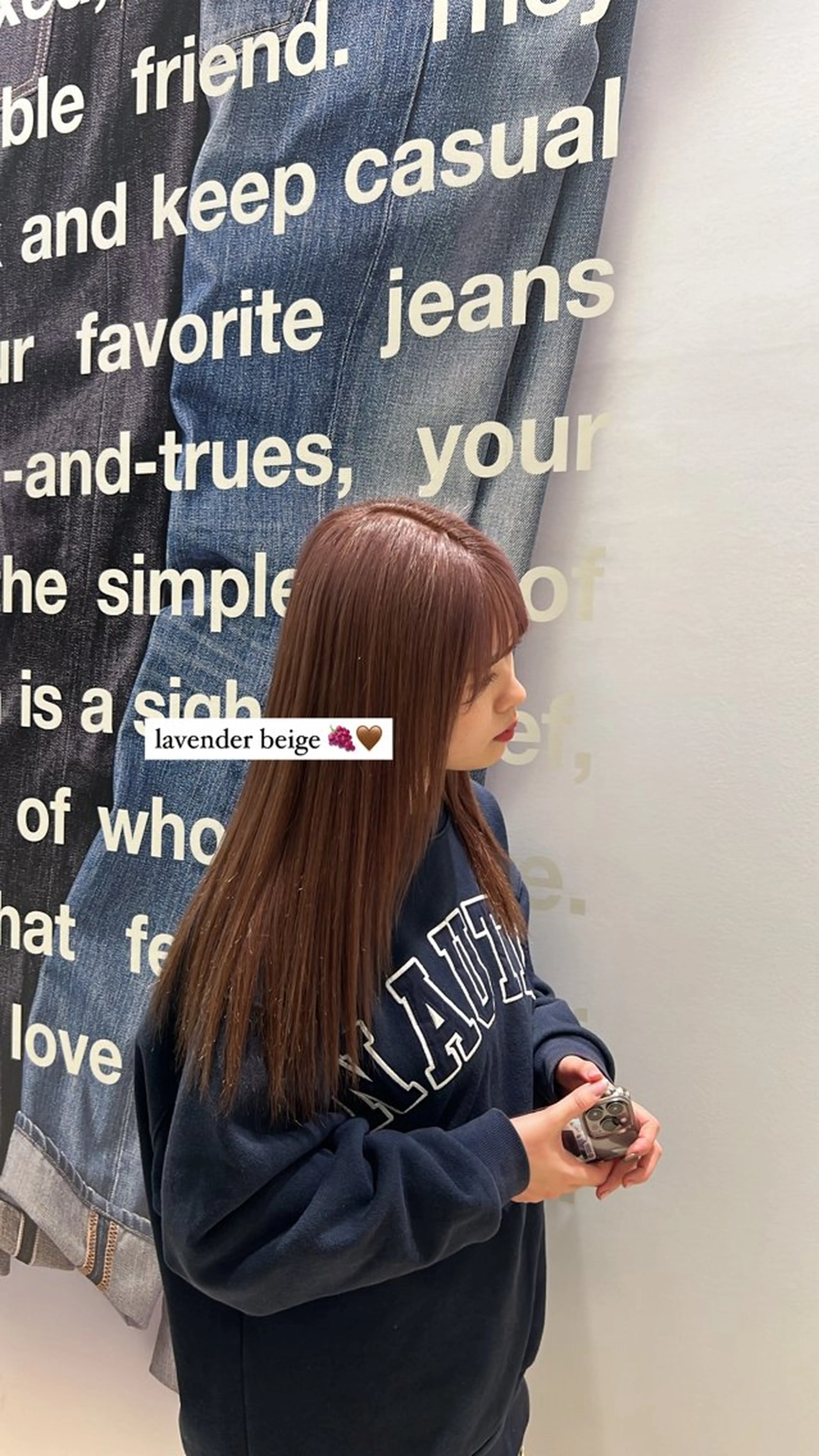 ミディアム カラー ヘアカラー トリートメント Henrietta  自由が丘所属・ベージュ/ブリーチ無 し/透明感/石井佑季のヘアスタイル