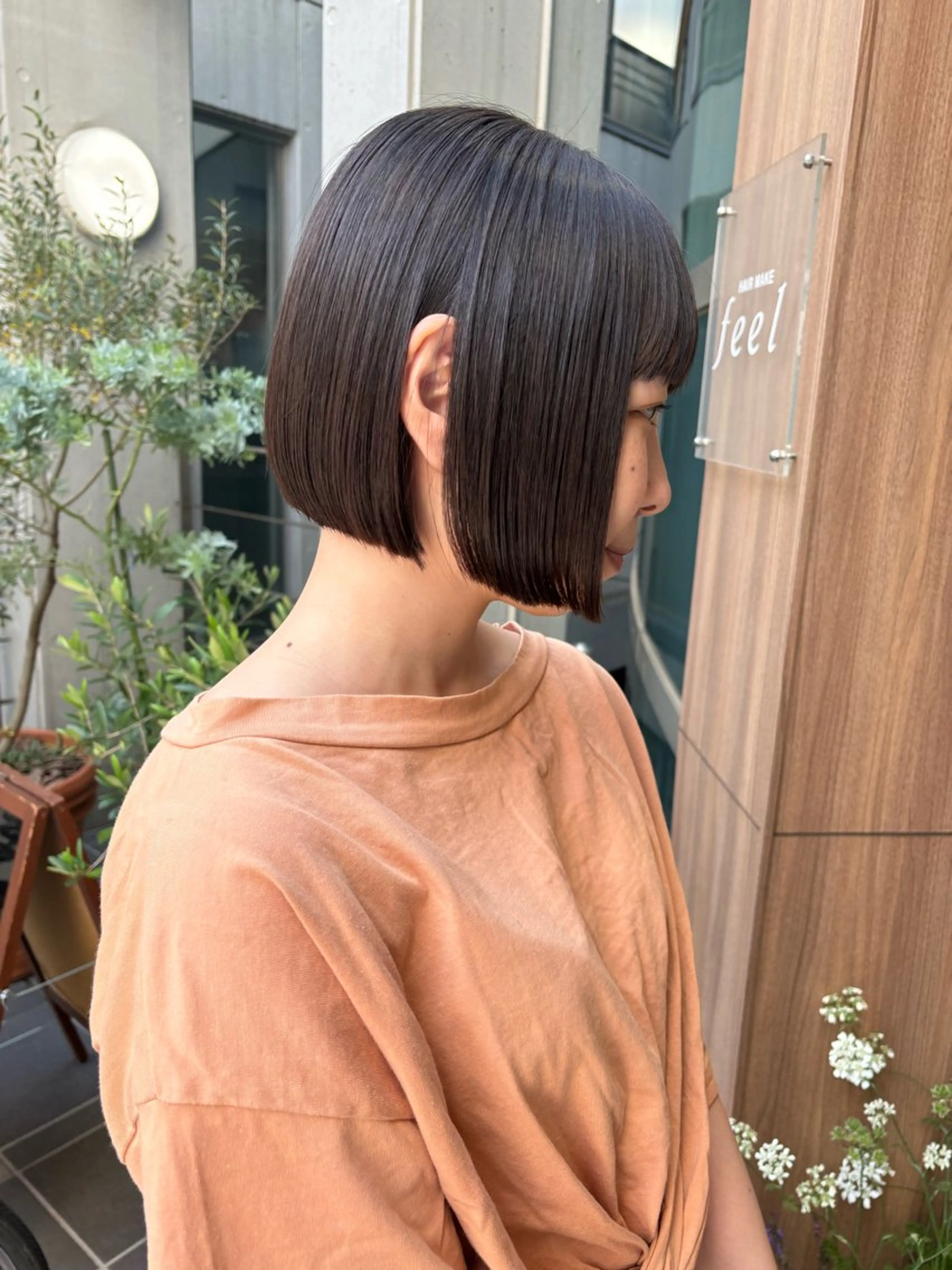 ショート カラー ボブ カット ヘアカラー レイヤーカット /透明感/千葉怜寿のヘアスタイル