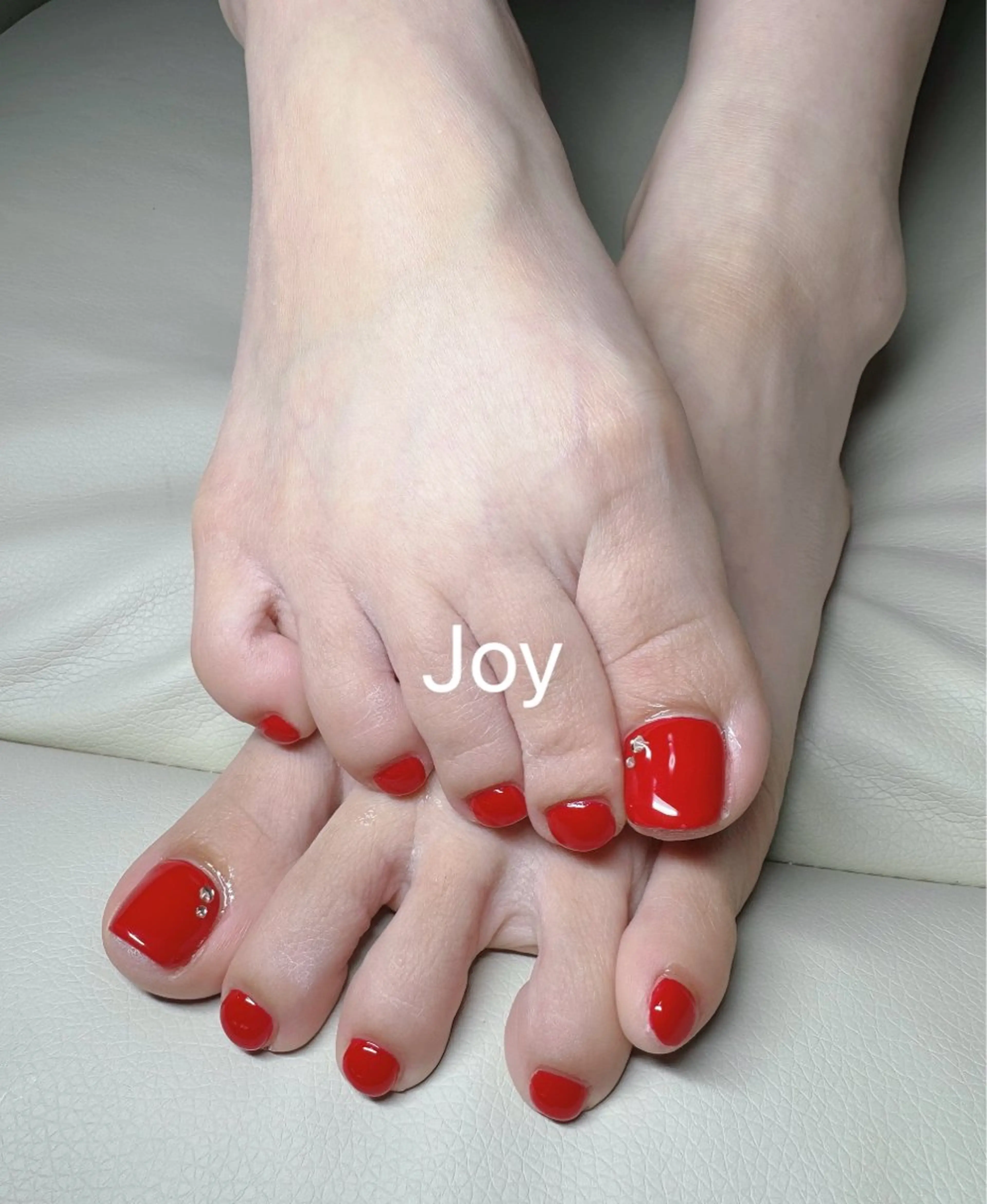 ネイル フットネイル ジェルネイル ワンカラーネイル シンプルネイル ストーンネイル Nail Salon JOYのネイルデザイン