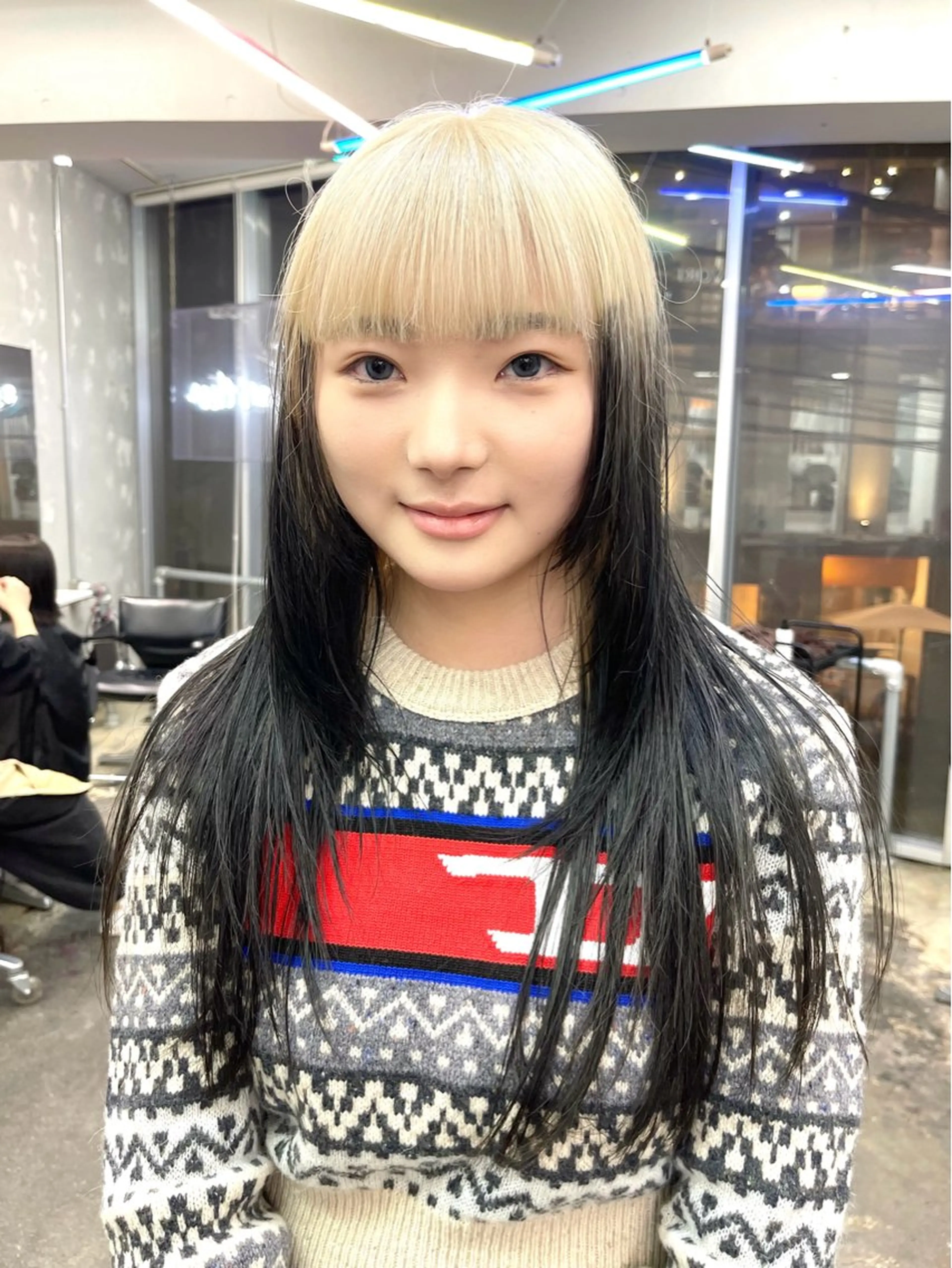 セミロング カラー ハッシュカットとハイ トーン/HIROKIのヘアスタイル