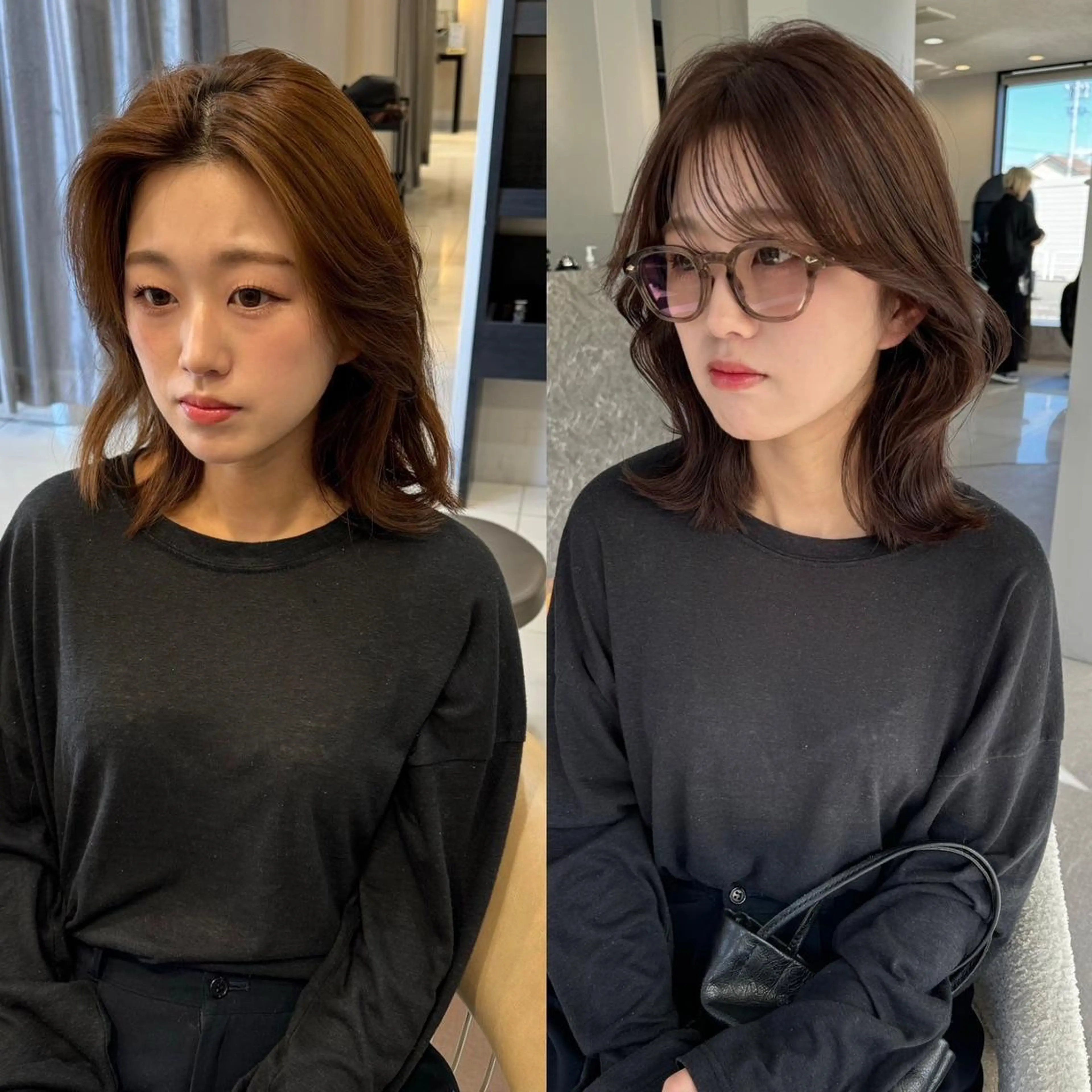 セミロング ヘアアレンジ 顔まわりレイヤー 顔周りカット 韓国風ヘア レイヤーカット カット earth 小林亮介 ブリーチ/ハイトーンのヘアスタイル