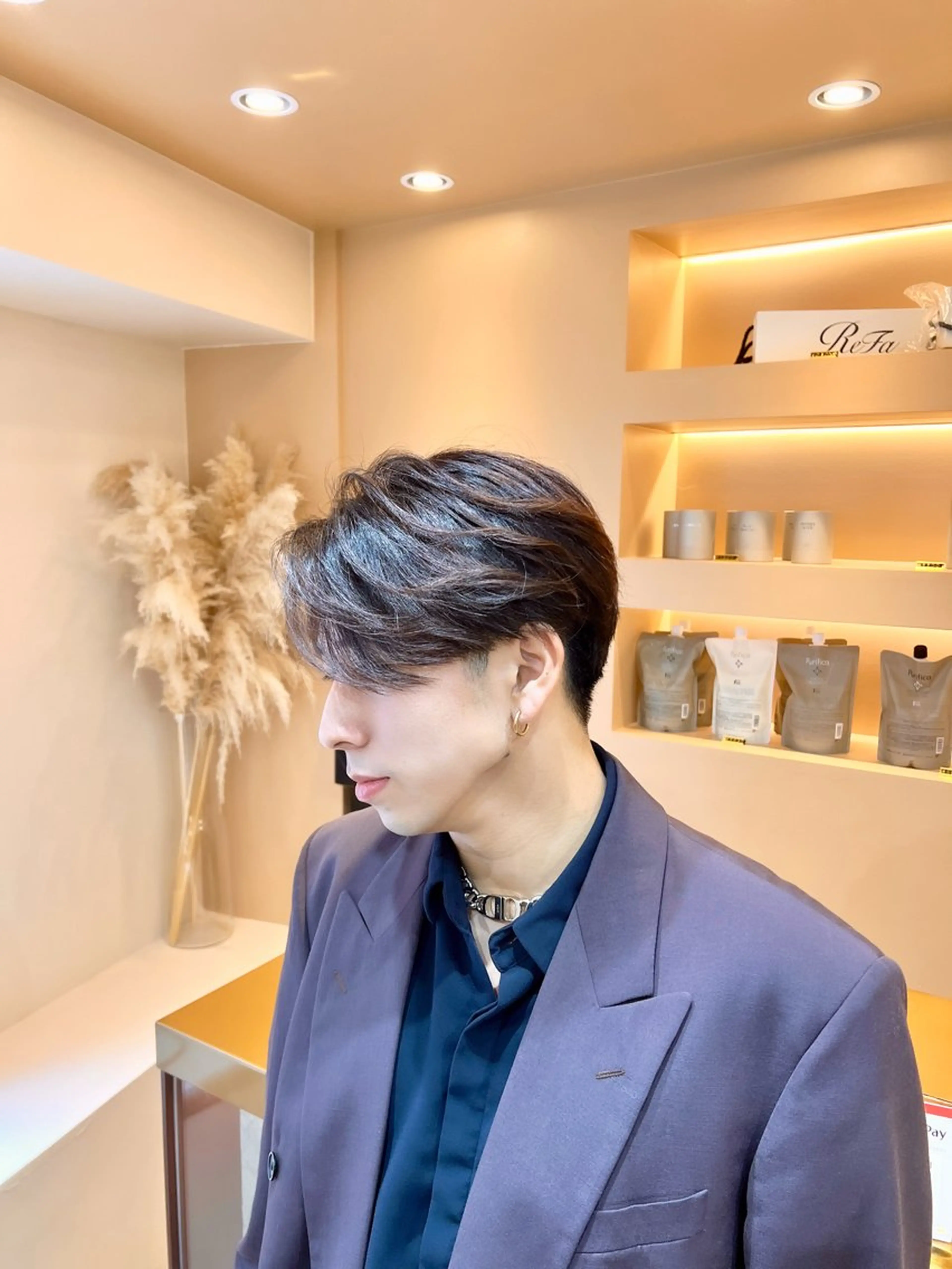 ショート カラー パーマ ヘアアレンジ メンズ カット ヘッドスパ 🏆ハッシュカット× 髪質改善🏆カイトのヘアスタイル