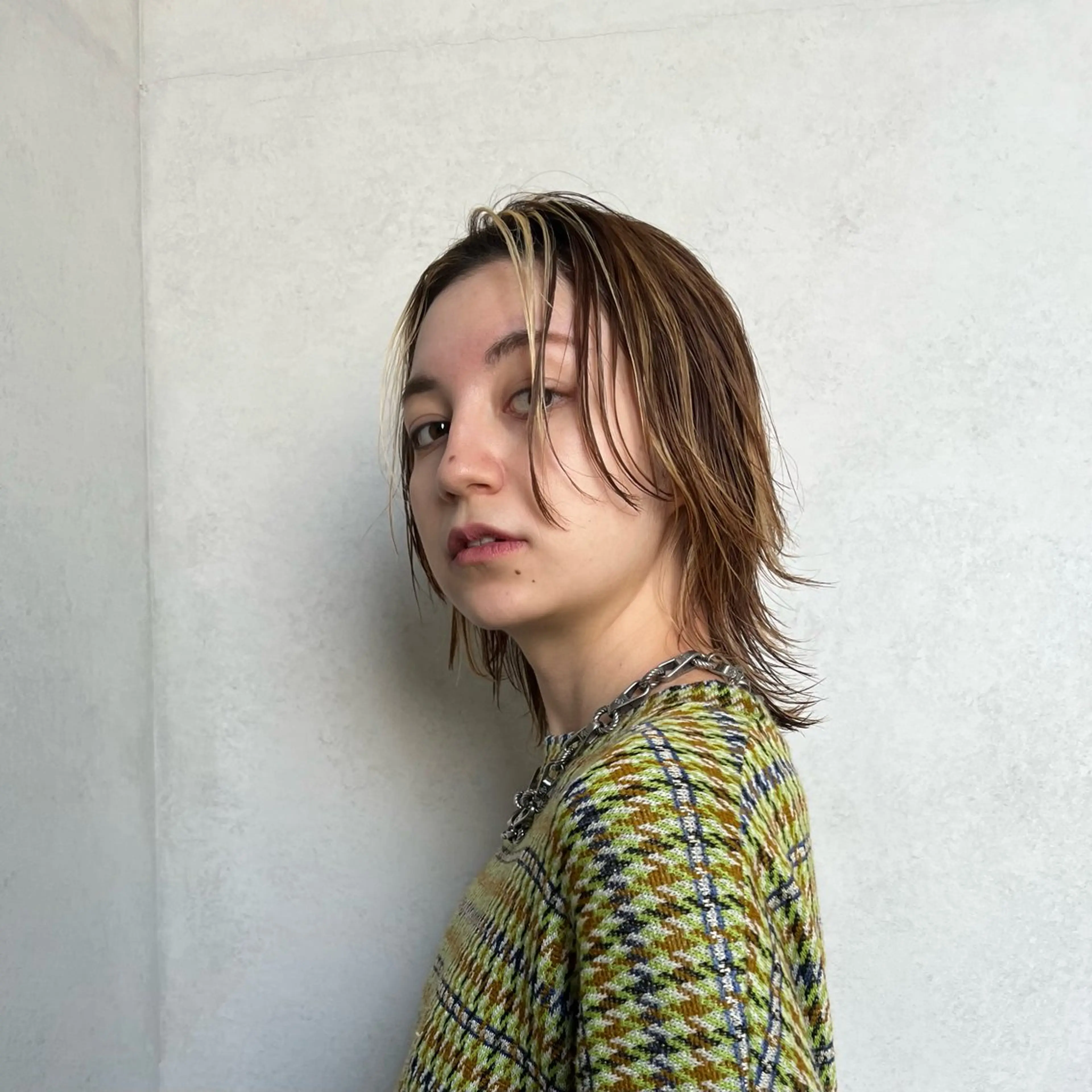 ミディアム カラー デザインカラー ハイライトカラー ハイライト ヘアカラー メンズ/レディース/ パーマ 村松蒼真のヘアスタイル