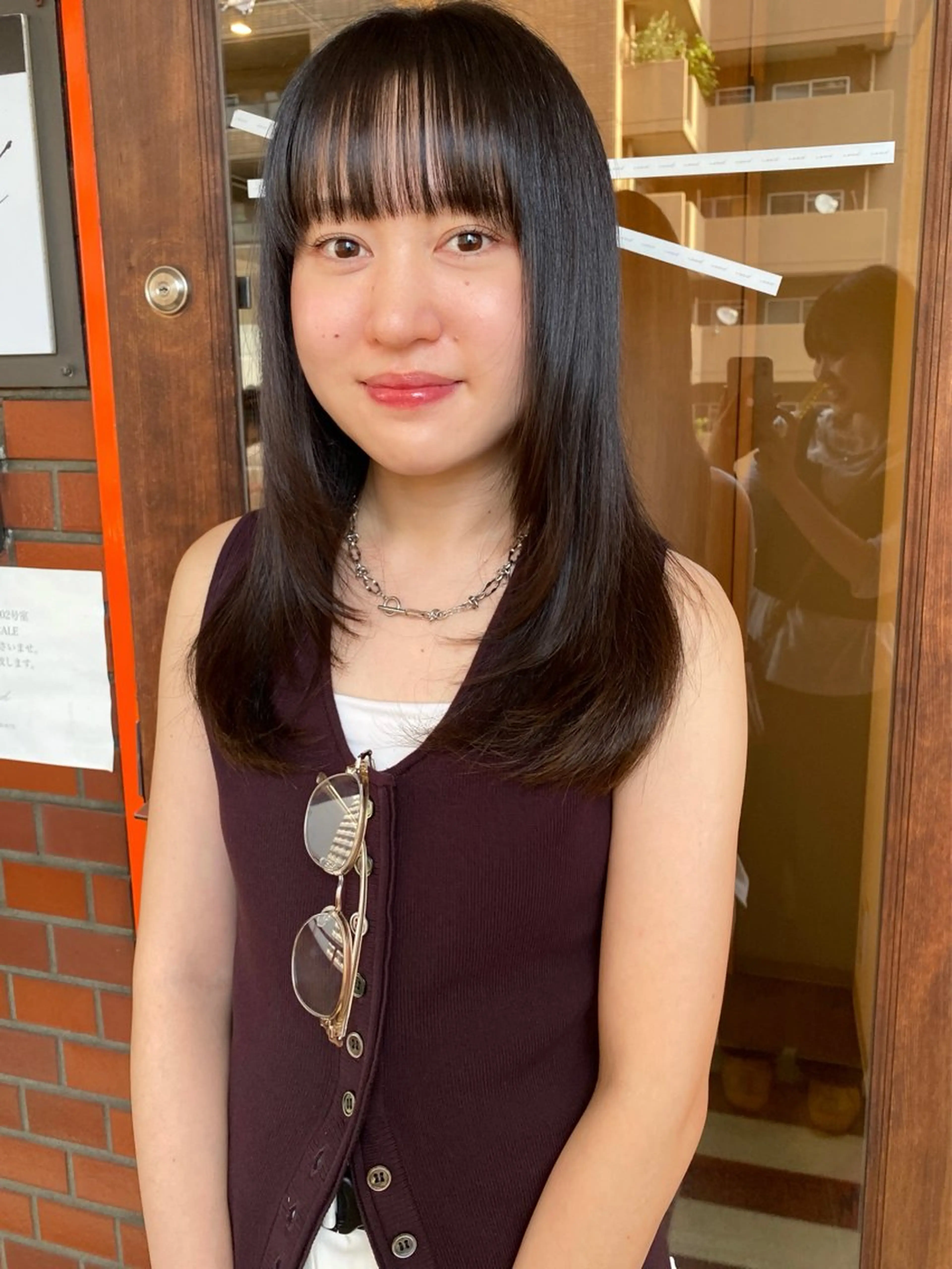 ミディアム カット 縮毛矯正 みやけ ひなのヘアスタイル