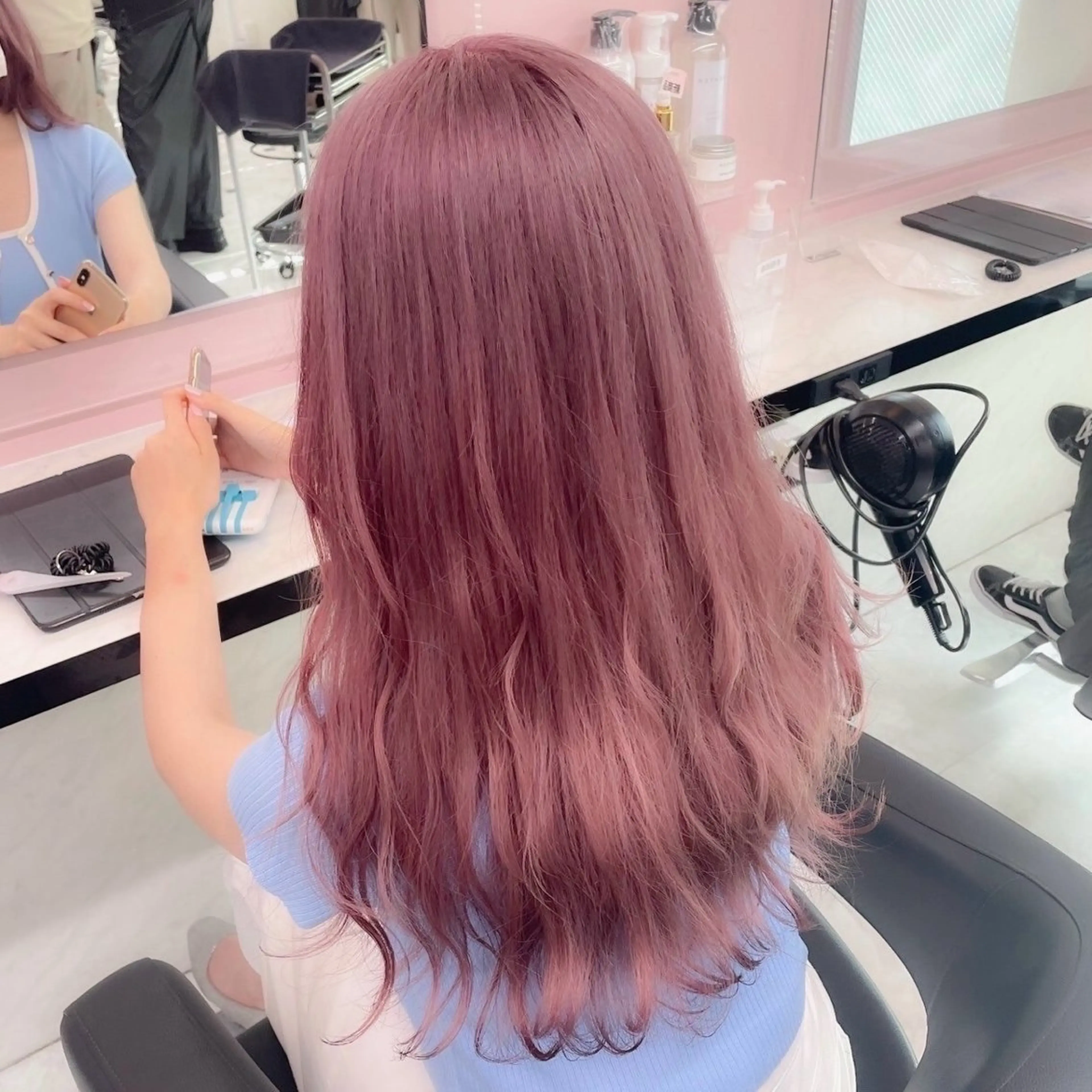 ロング カラー ヘアカラー ヘッドスパ ヘアセット モテガーリー🎀ピン クヘア/SHIONEのヘアスタイル