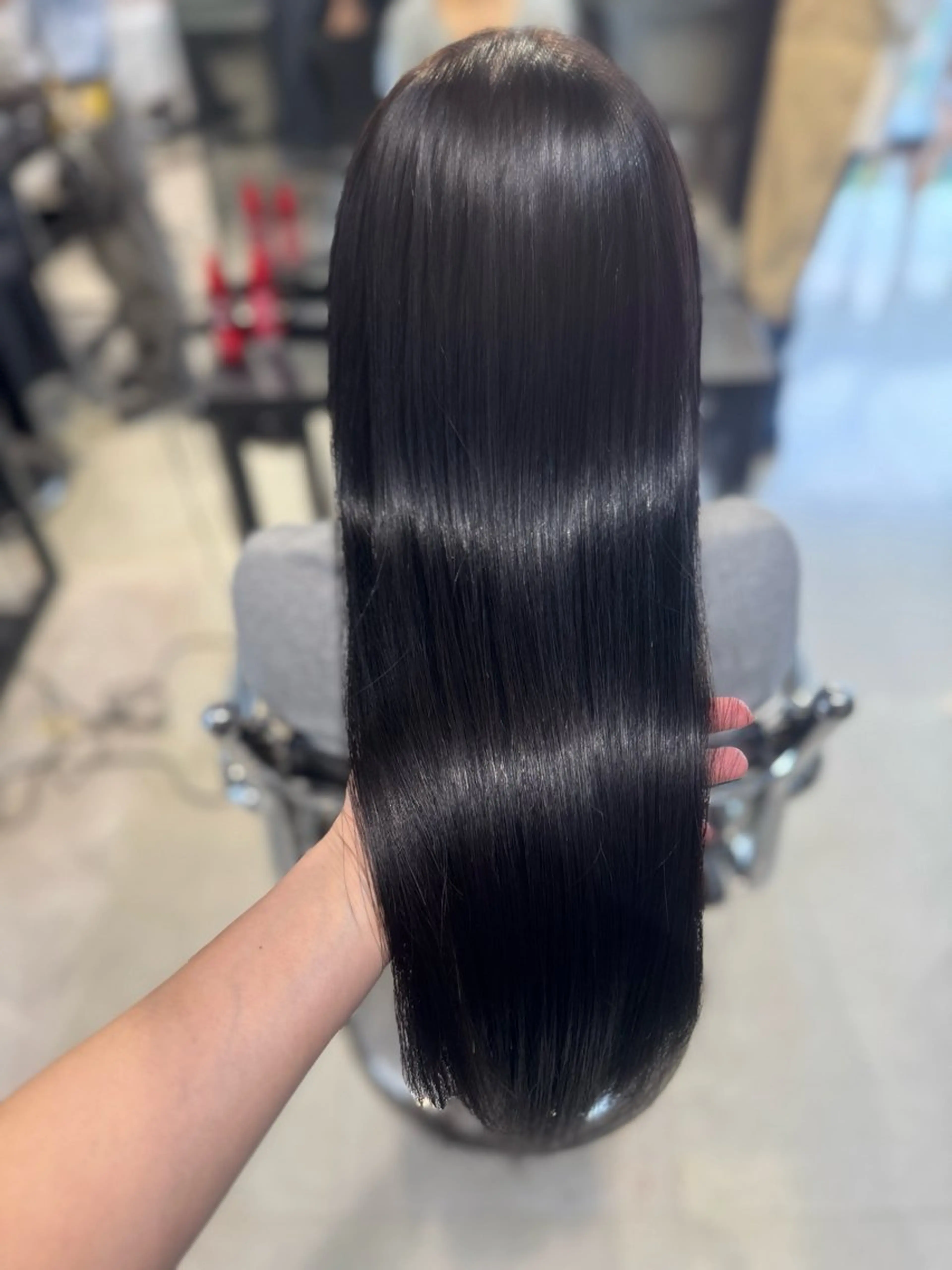 ロング カラー パーマ ヘアアレンジ カット ヘアカラー トリートメント 透明感/オリーブ/ グレージュ/YUKAのヘアスタイル