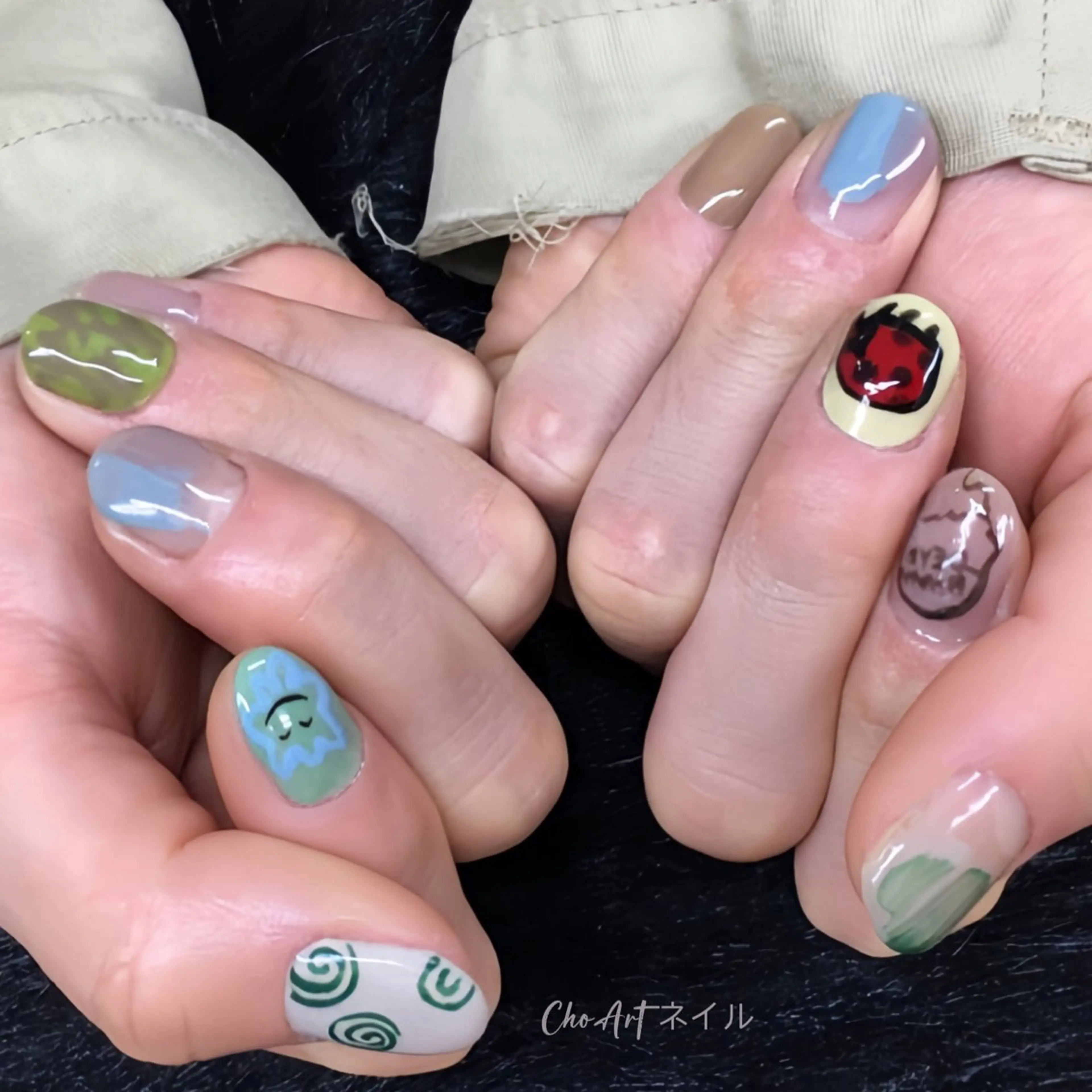 メンズ ネイル アートネイル ブルー ジェルネイル メンズネイル 持ち込み Cho Artネイル所属・Cho Art ネイルのネイルデザイン