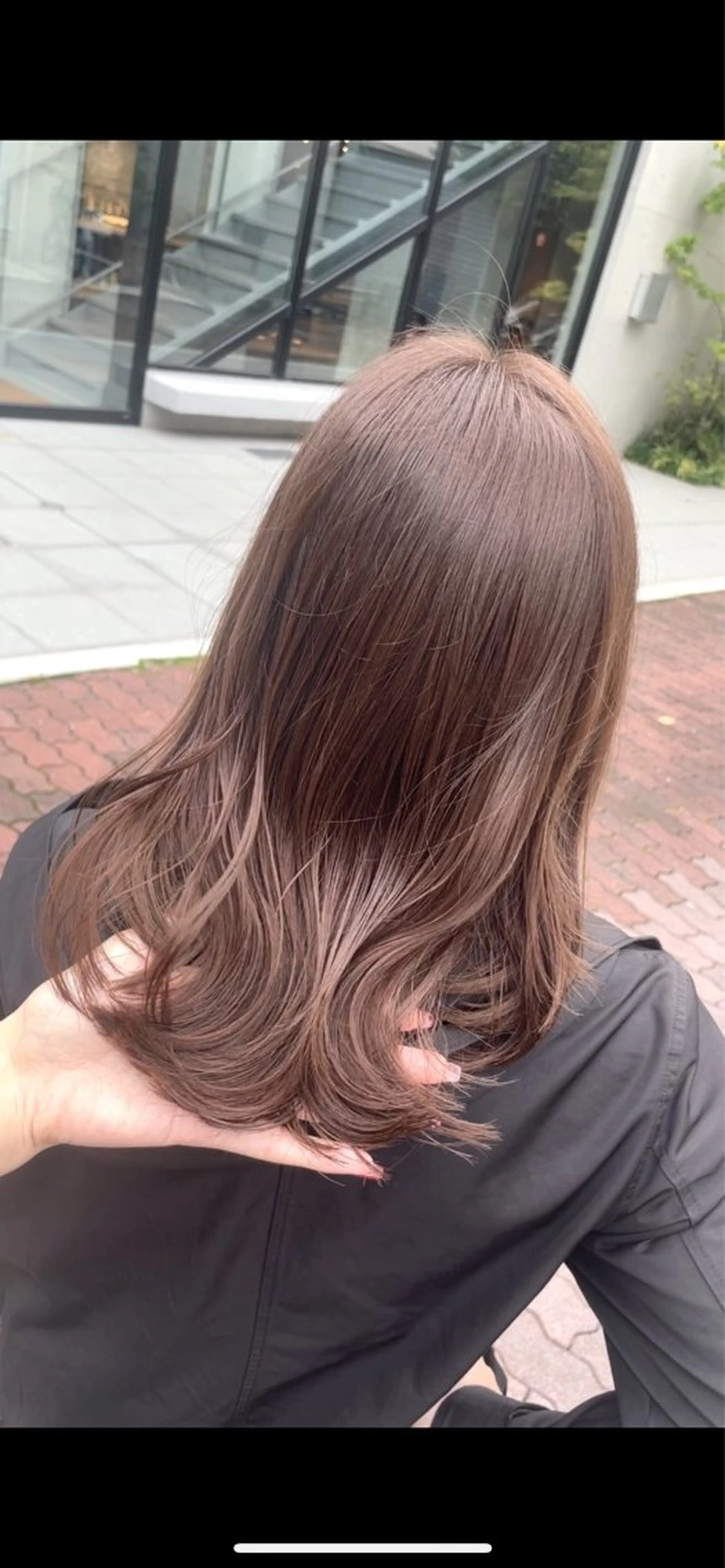 ミディアム カラー ベージュカラー ブリーチ ブリーチなしカラー カット ヘアカラー トリートメント BEBE所属・ブリーチなし 透明感カラーKANAのヘアスタイル