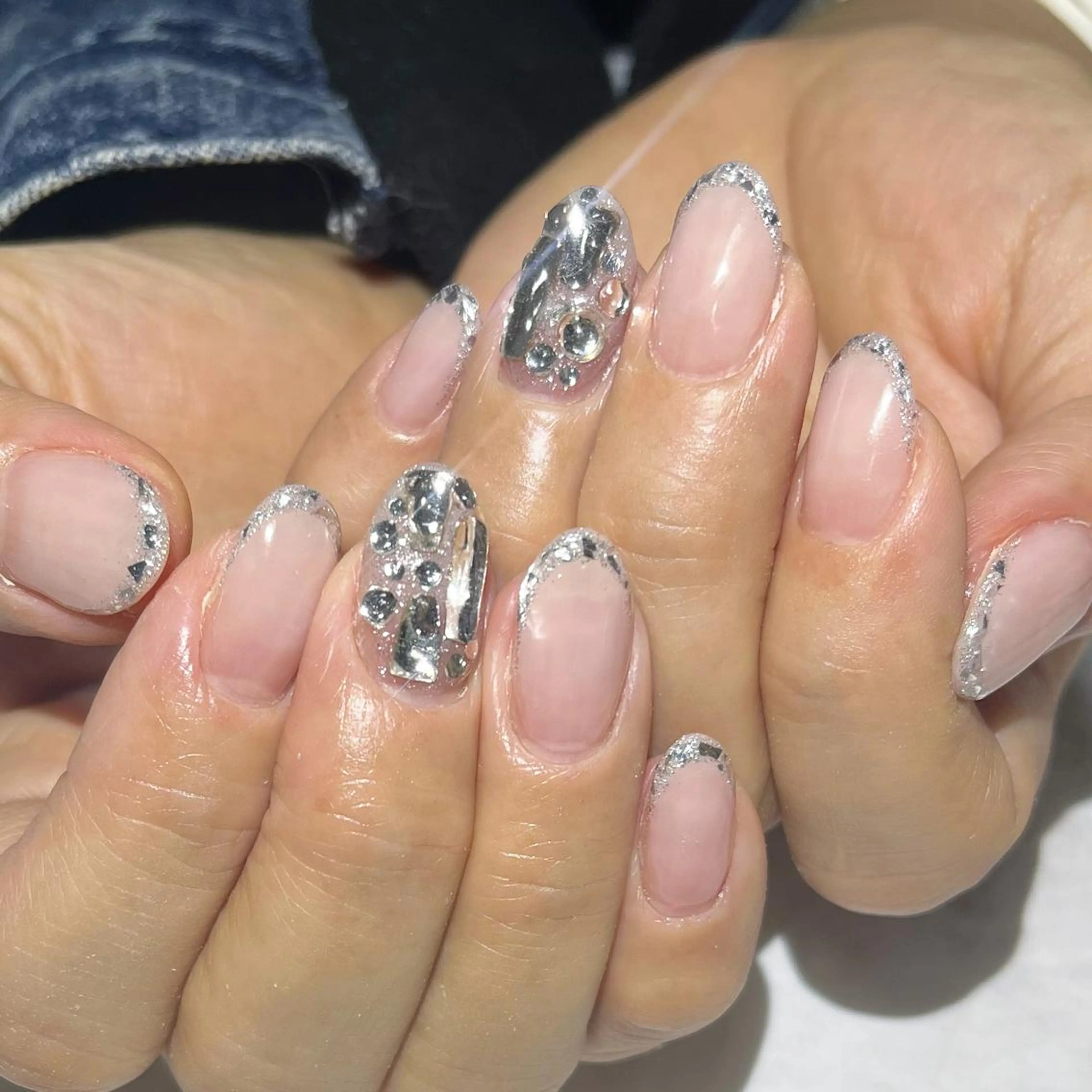 ネイル フットネイル フレンチネイル ガラスフレンチ ニュアンスネイル シンプルネイル ネイル フフラ所属・nail fufla ♡yamane♡のネイルデザイン