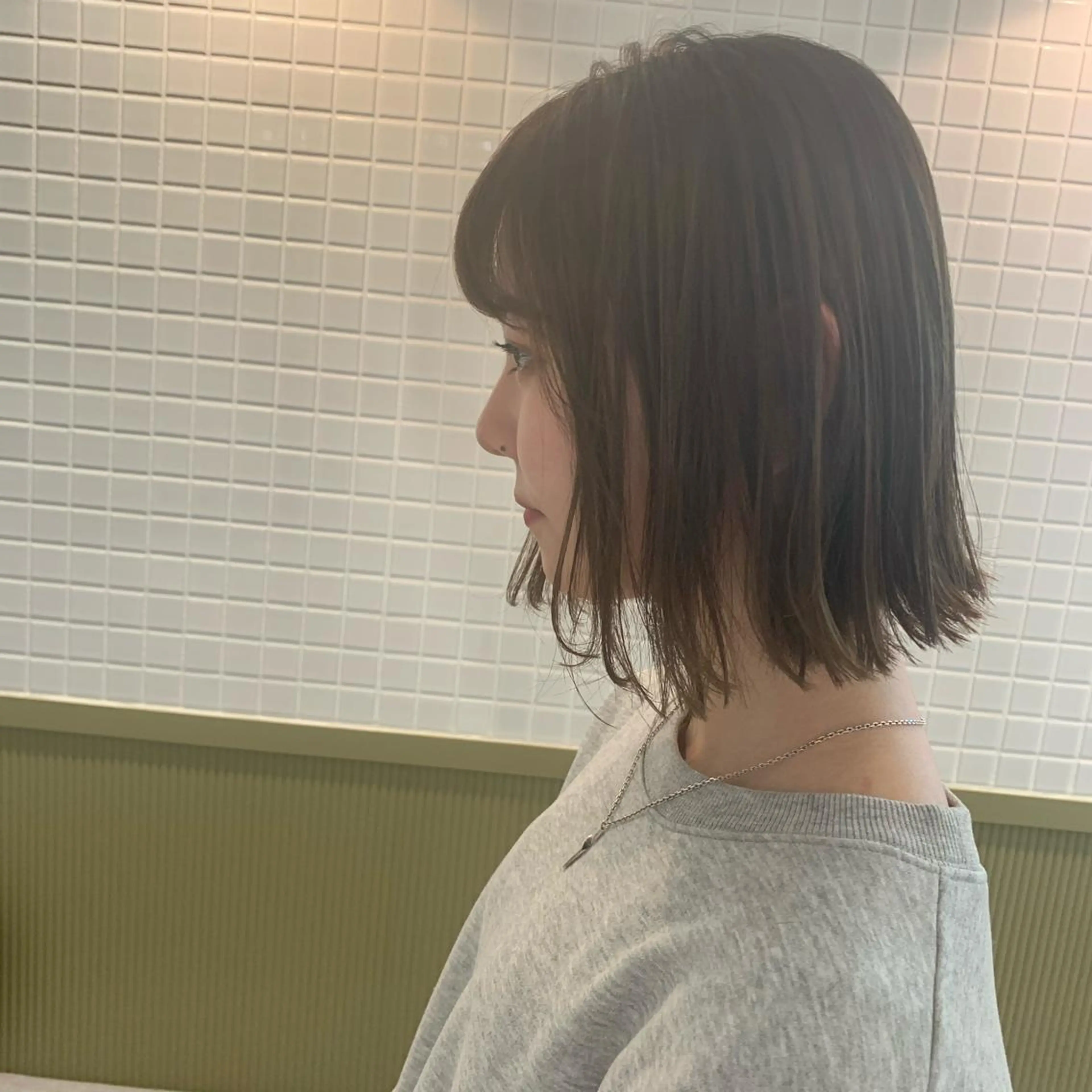 ミディアム 切りっぱなしボブ ボブ カット emme MIHO♡のヘアスタイル