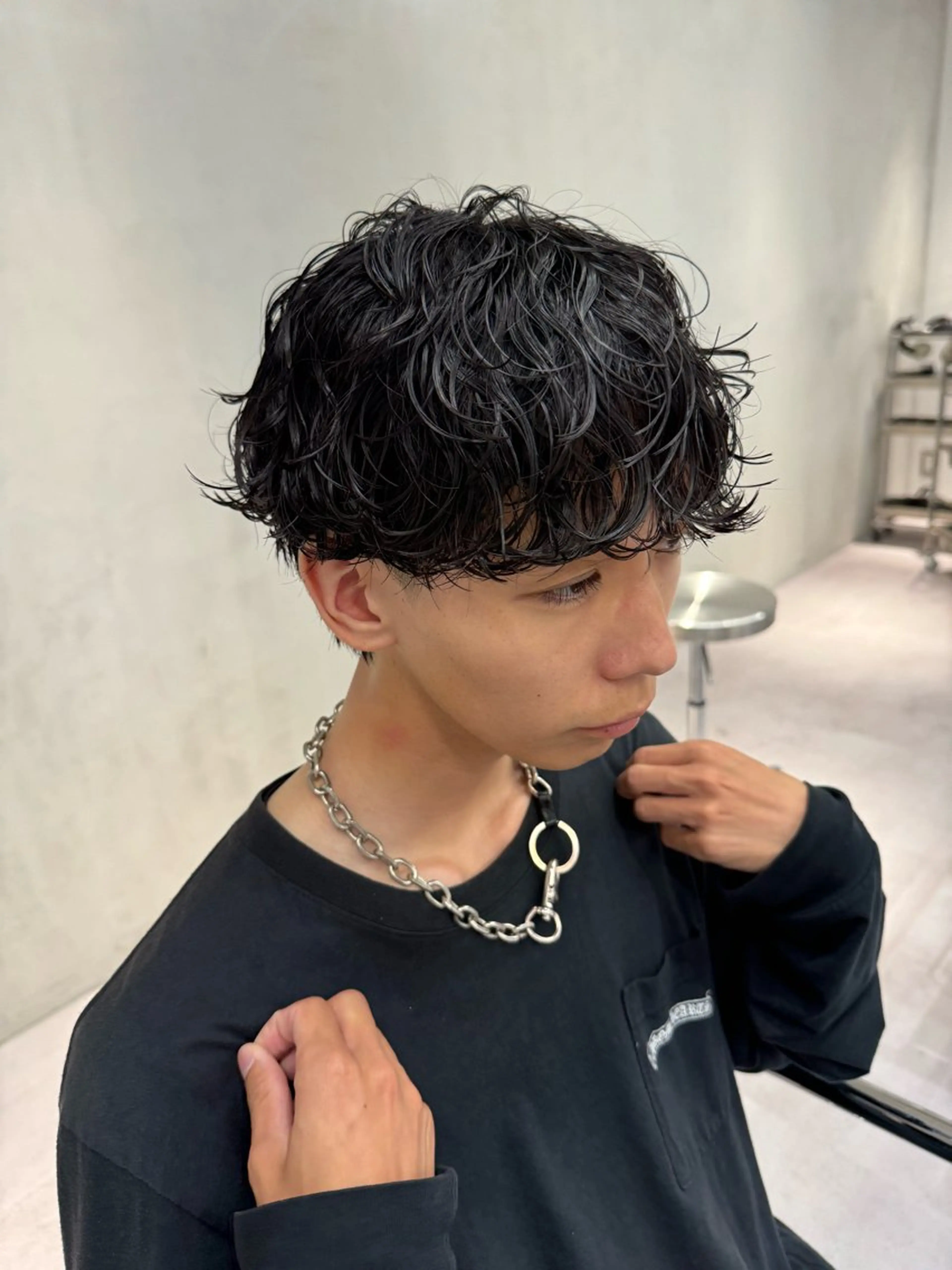 ショート パーマ メンズ 波巻きスパイラルパー マ/シャドウパーマ駿のヘアスタイル