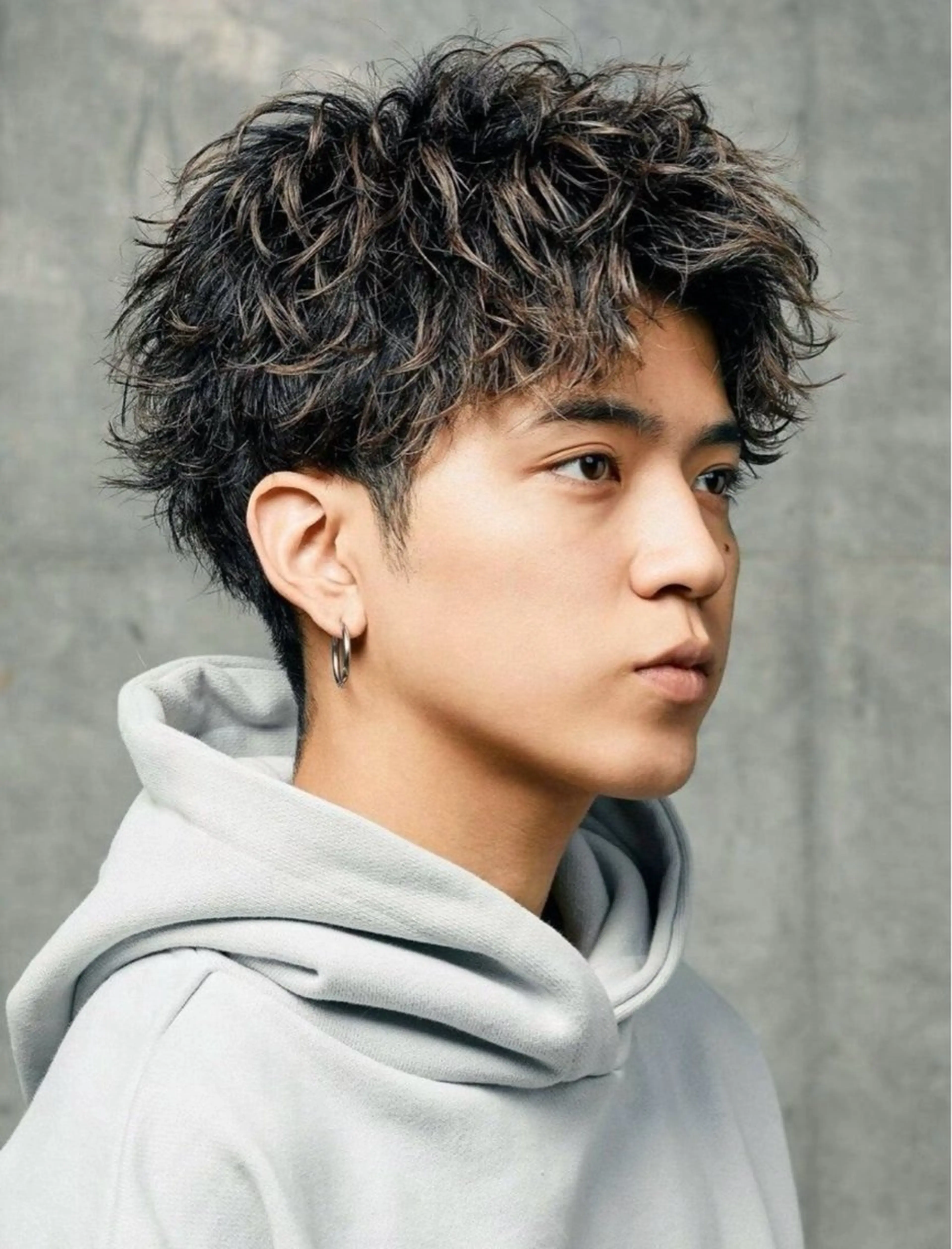 パーマ メンズ カット パーマ 小尾 優然のヘアスタイル