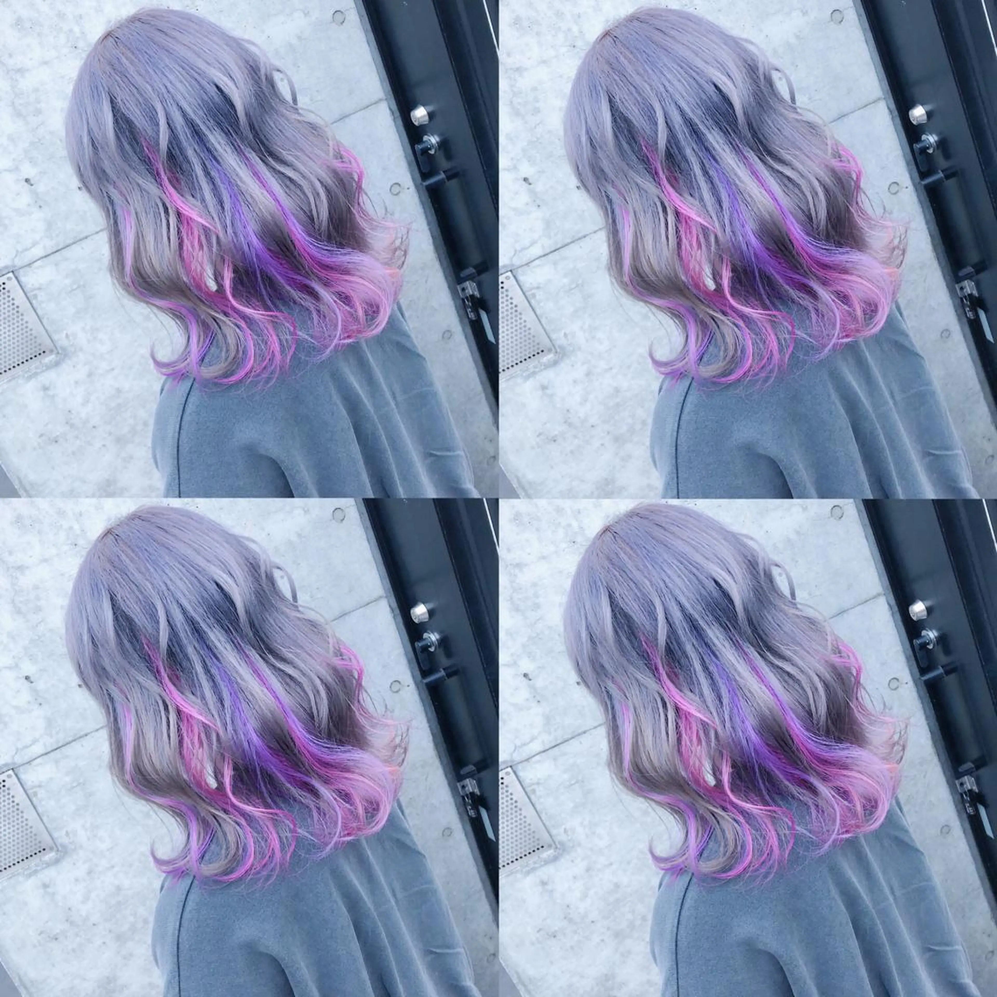 セミロング カラー ヘアアレンジ キッズ ヘアカラー トリートメント ヘアセット 💟Chloe原宿店 🩶ハイトーンのヘアスタイル