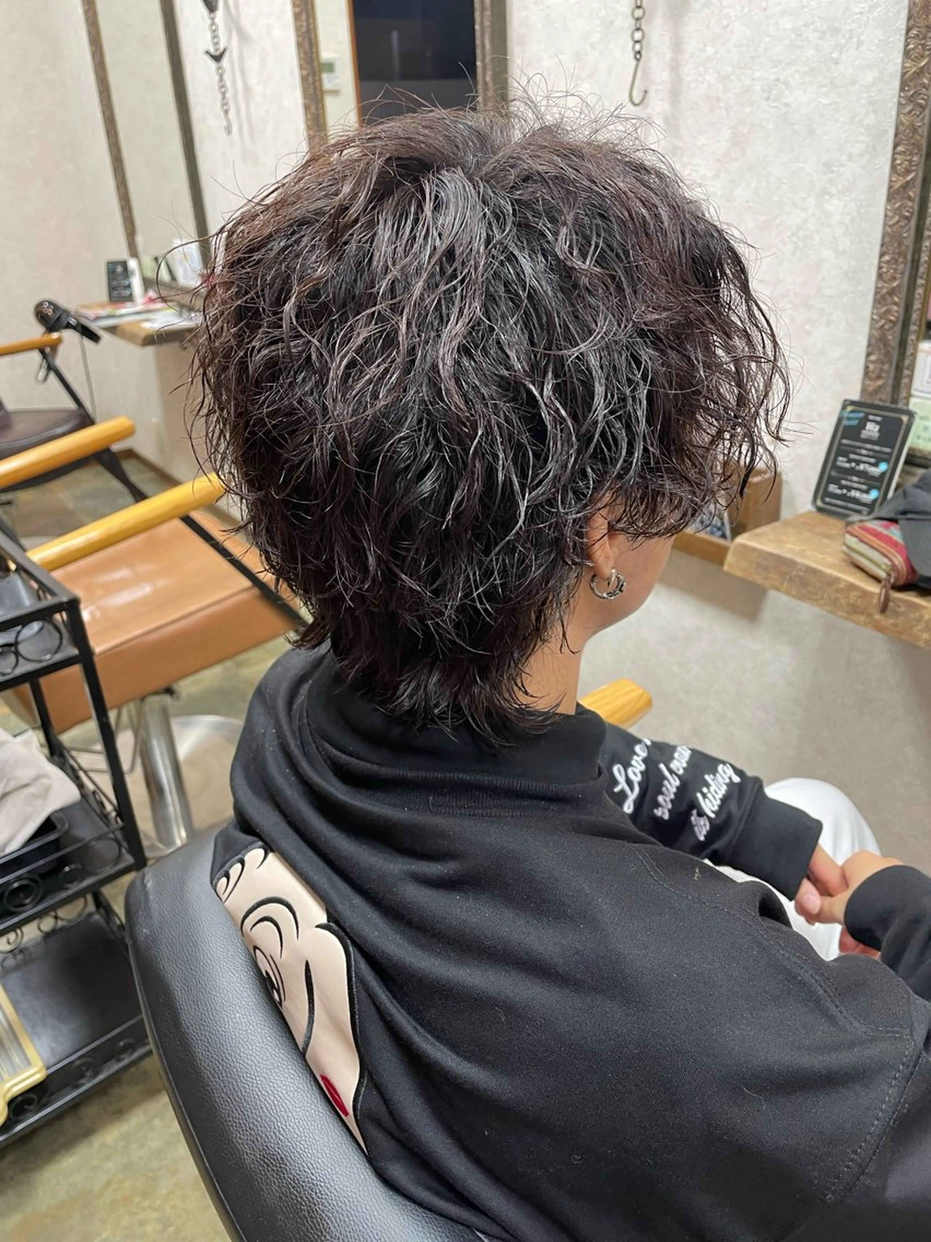 ミディアム パーマ メンズ メンズウルフカット ウルフカット カット パーマ Blanc blanc所属・三川 啓英 / Blancblancのヘアスタイル